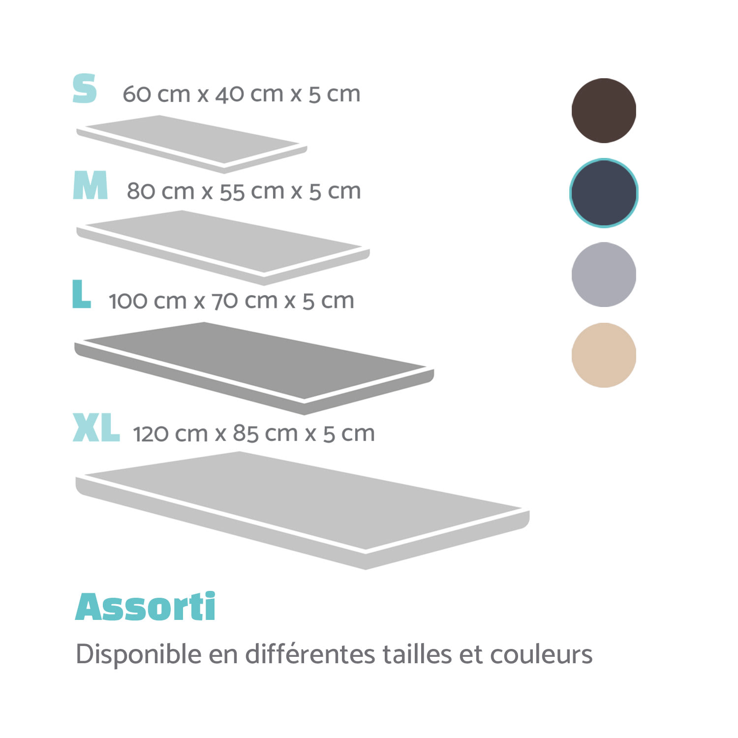 Luna lit pour chien matelas lavable orthopédique antidérapant respirant mousse à mémoire de forme taille L (100 x 5 x 70 cm) L | Anthracite