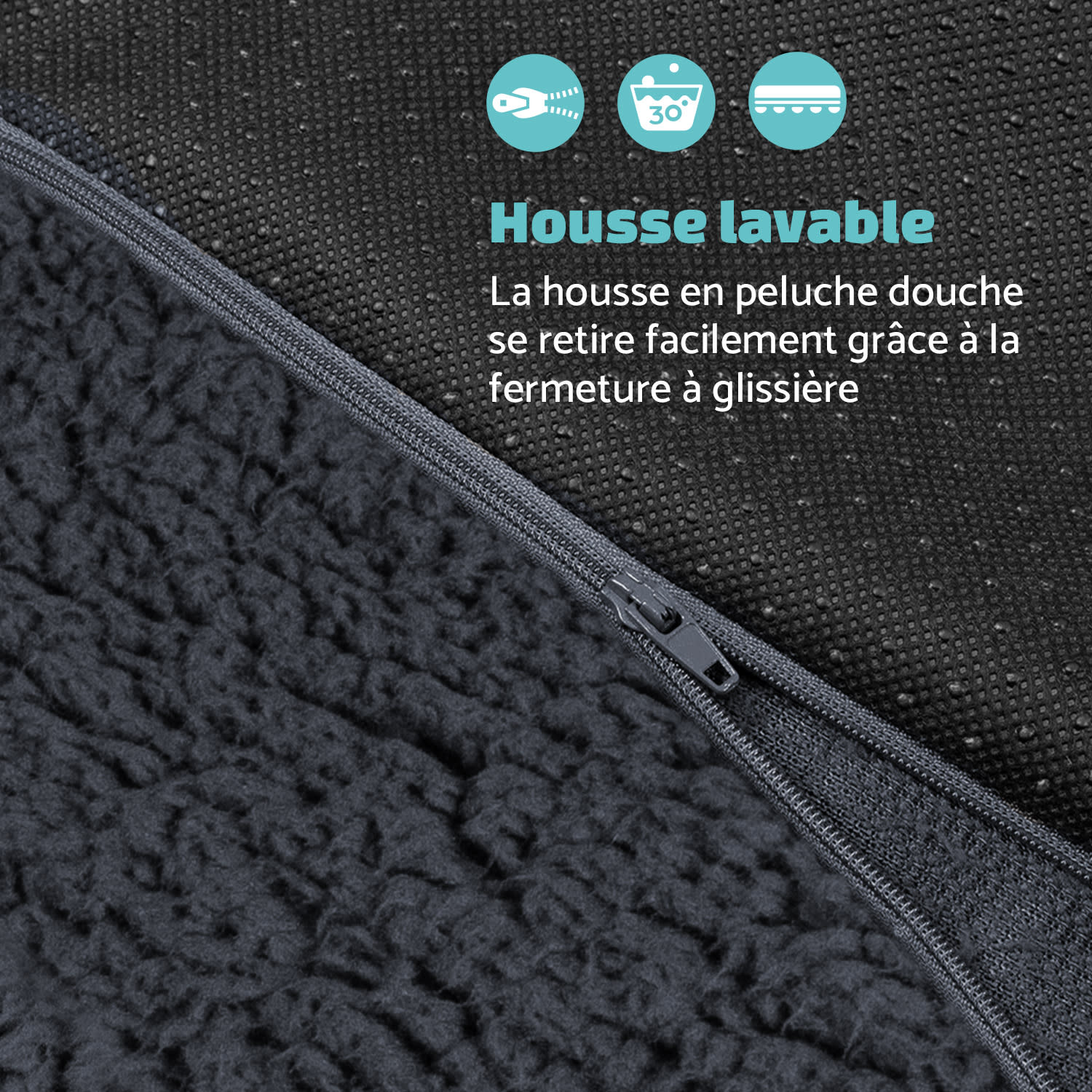 Luna lit pour chien matelas lavable orthopédique antidérapant respirant mousse à mémoire de forme taille XL (120 x 5 x 85 cm) XL | Anthracite