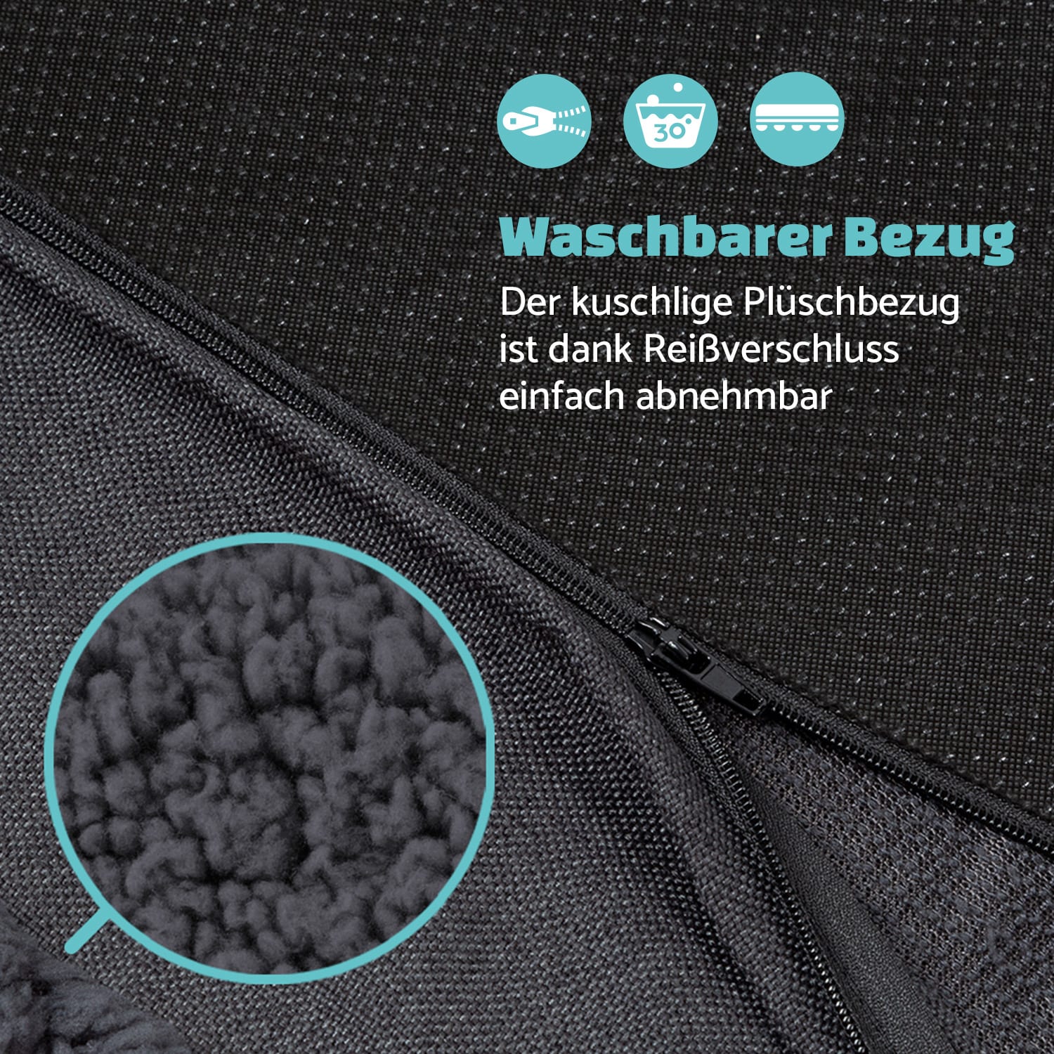 Balu Hundebett Hundekissen | waschbar | orthopädisch | rutschfest | atmungsaktiver Memory-Schaum | Größe XL (120 x 10 x 72 cm) XL | Dunkelgrau