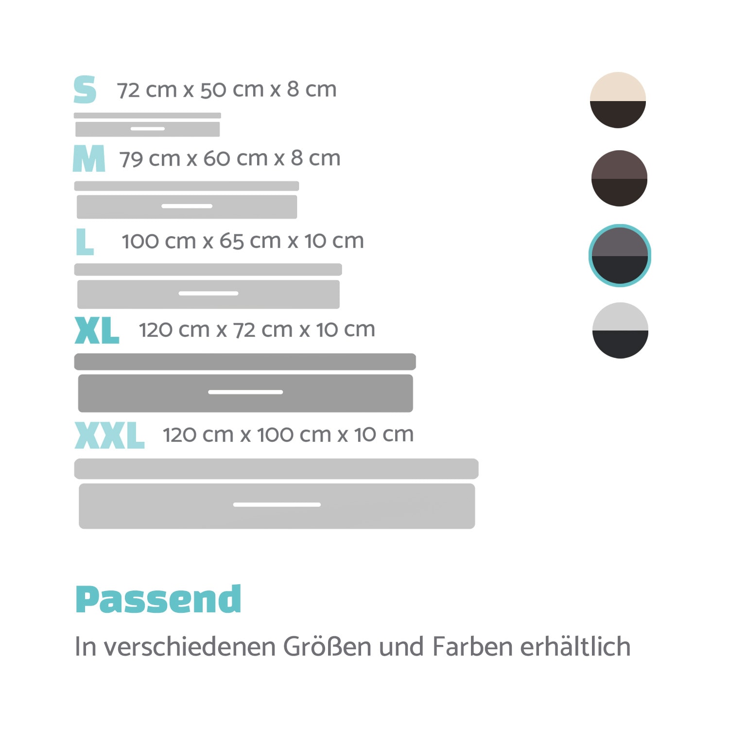 Balu Hundebett Hundekissen | waschbar | orthopädisch | rutschfest | atmungsaktiver Memory-Schaum | Größe XL (120 x 10 x 72 cm) XL | Dunkelgrau