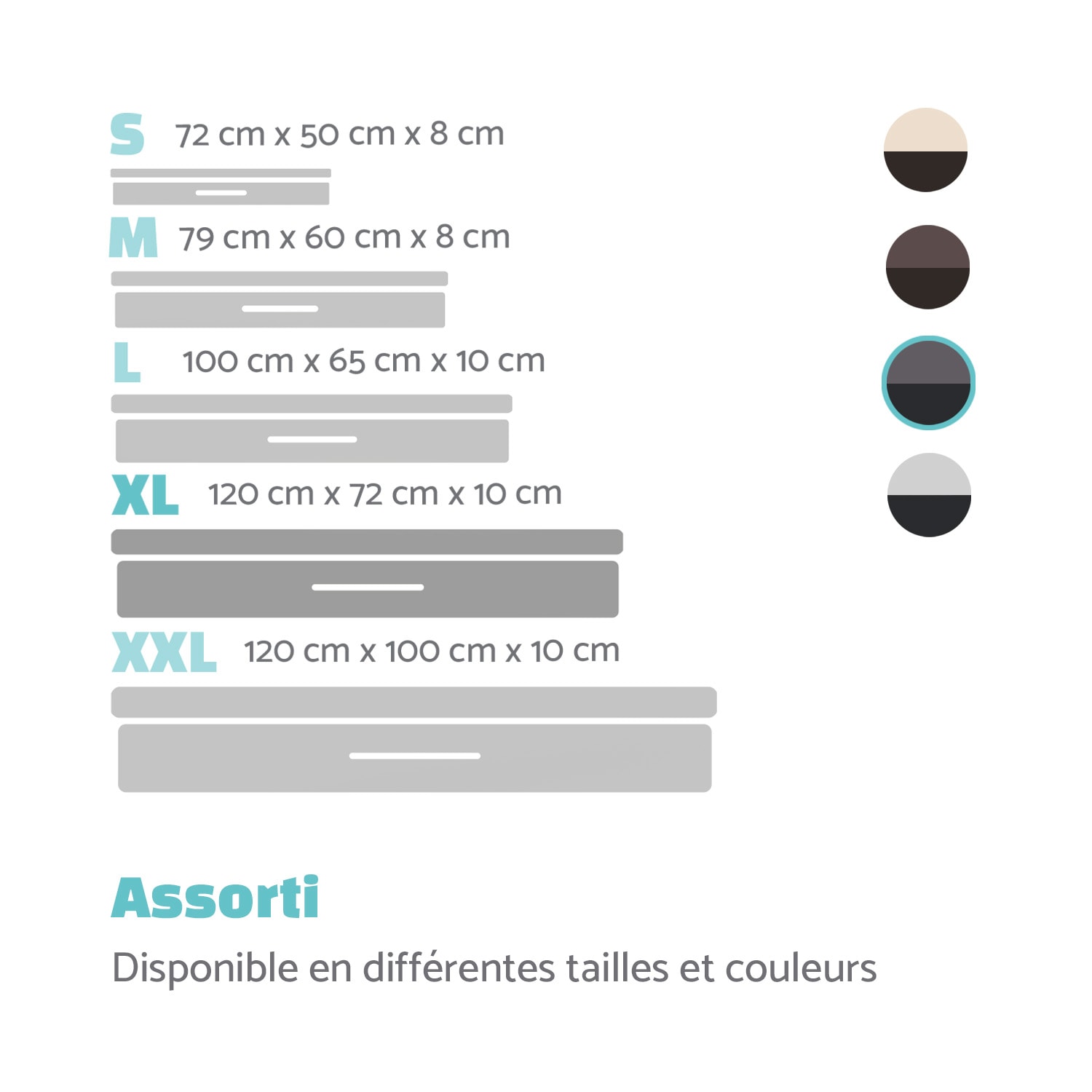 Balu coussin pour chien lavable orthopédique antidérapant mousse à mémoire respirante Taille XL (120 x 10 x 72 cm) XL | Gris Foncé