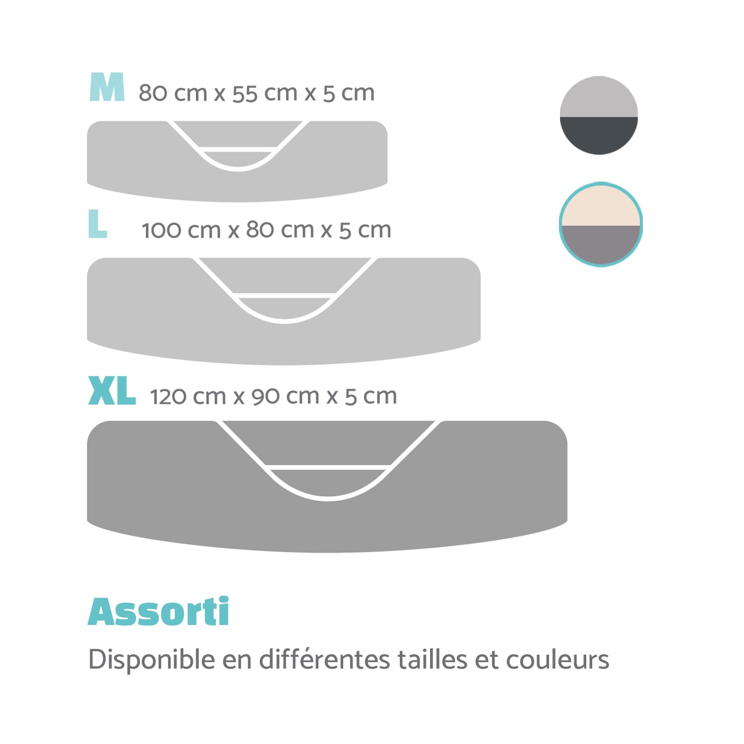 Lotte Lit pour chien coussin lavable orthopédique antidérapant respirant mousse à mémoire de forme taille XL (120 x 20 x 100 cm) XL | Anthracite
