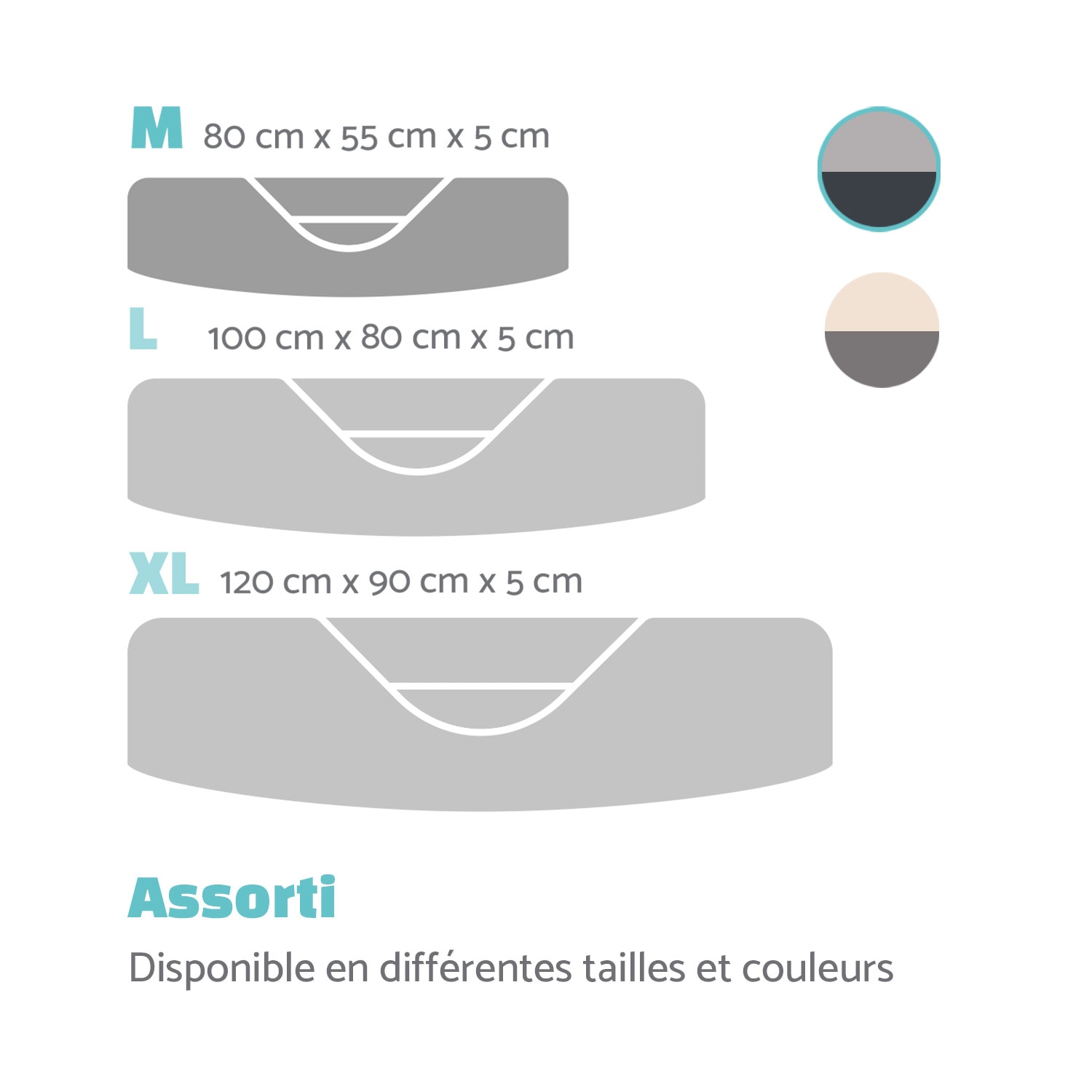 Lotte panier pour chien coussin pour chien | lavable | orthopédique | antidérapant | mousse à mémoire de forme respirante | taille M (80 x 20 x 60 cm) M | Gris Foncé