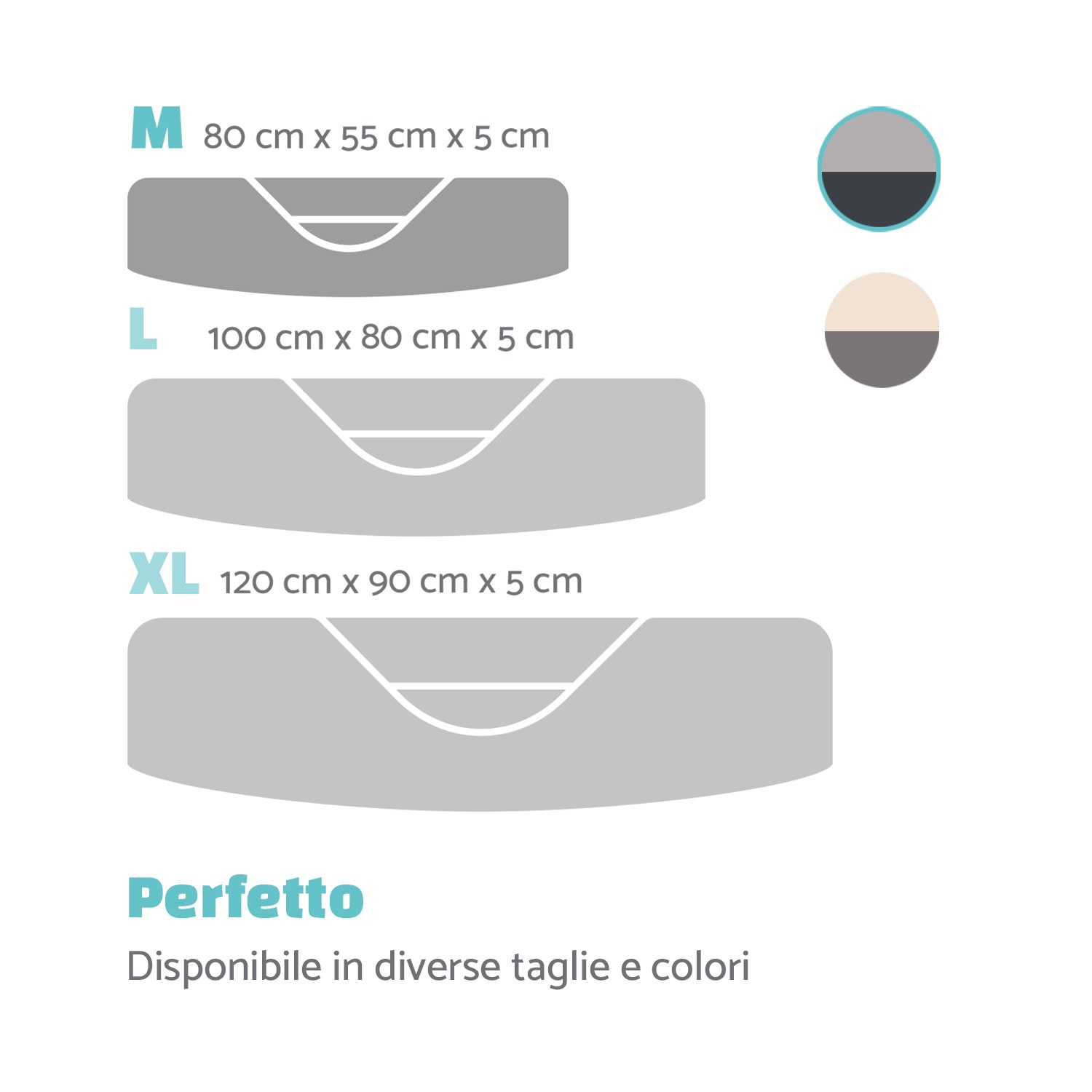 Lotte, lettino e cuscino per cani, lavabile, ortopedico, antiscivolo, memory foam traspirante, taglia M (80 x 20 x 60 cm) M | Grigio scuro