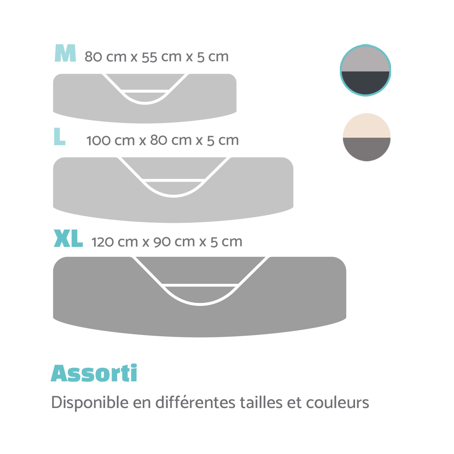 Lotte Lit pour chien coussin lavable orthopédique antidérapant respirant mousse à mémoire de forme taille XL (120 x 20 x 100 cm) XL | Gris Foncé