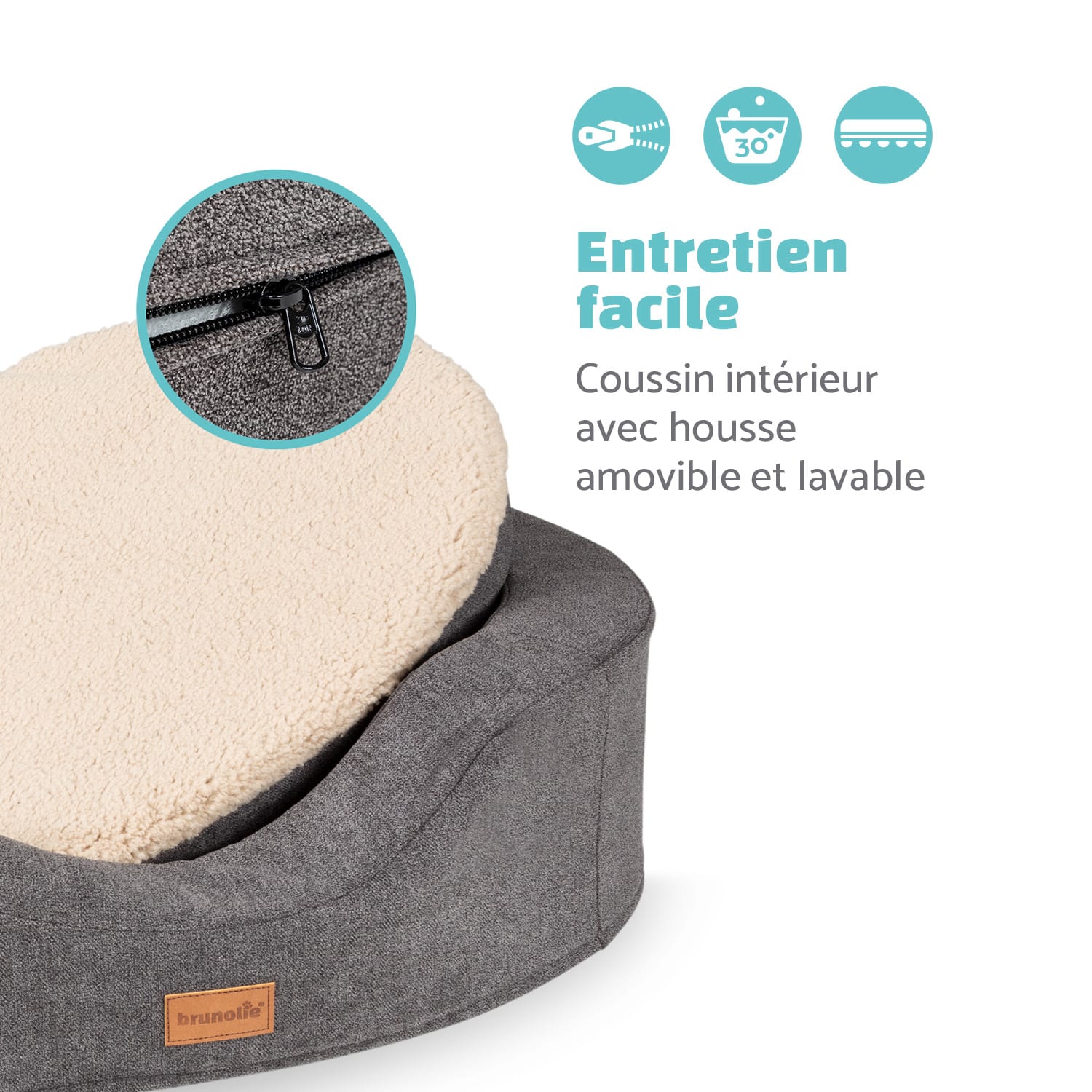 Lotte panier pour chien coussin pour chien | lavable | orthopédique | antidérapant | mousse à mémoire de forme respirante | taille M (80 x 20 x 60 cm) M | Anthracite