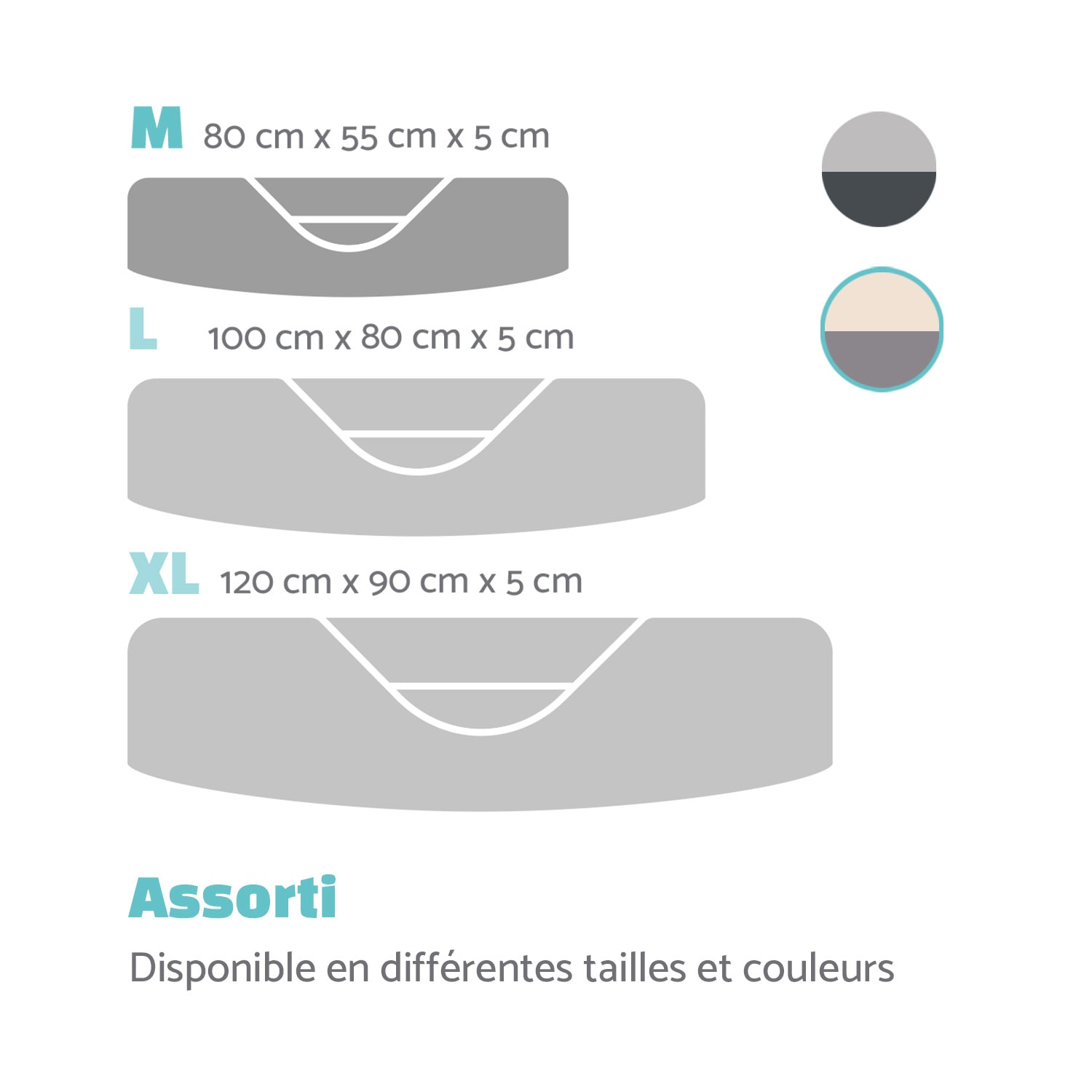 Lotte panier pour chien coussin pour chien | lavable | orthopédique | antidérapant | mousse à mémoire de forme respirante | taille M (80 x 20 x 60 cm) M | Anthracite
