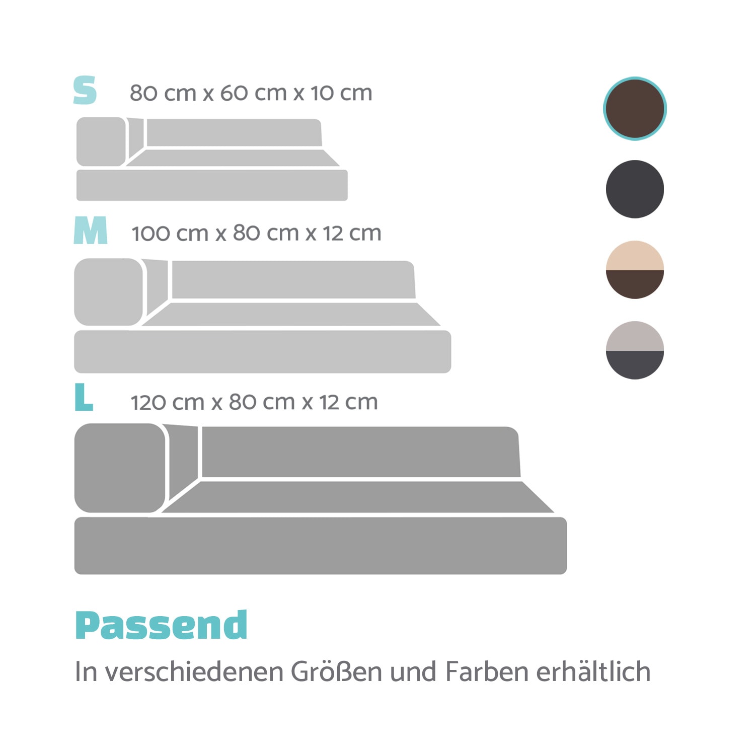 Odin Hundesofa waschbar orthopädisch rutschfest Memory-Schaum Größe L L | Erdbraun