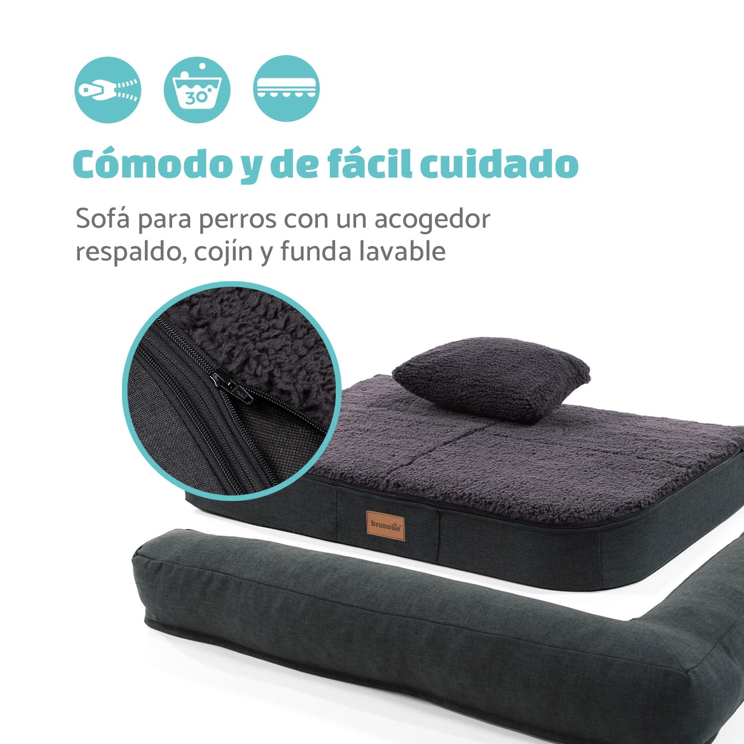 Odin Cama para perros Colchón para perros | Lavable | Ortopédico | Antideslizante | Transpirable | Espuma viscoelástica | Tamaño S (80 x 10 x 60 cm) S | Antracita