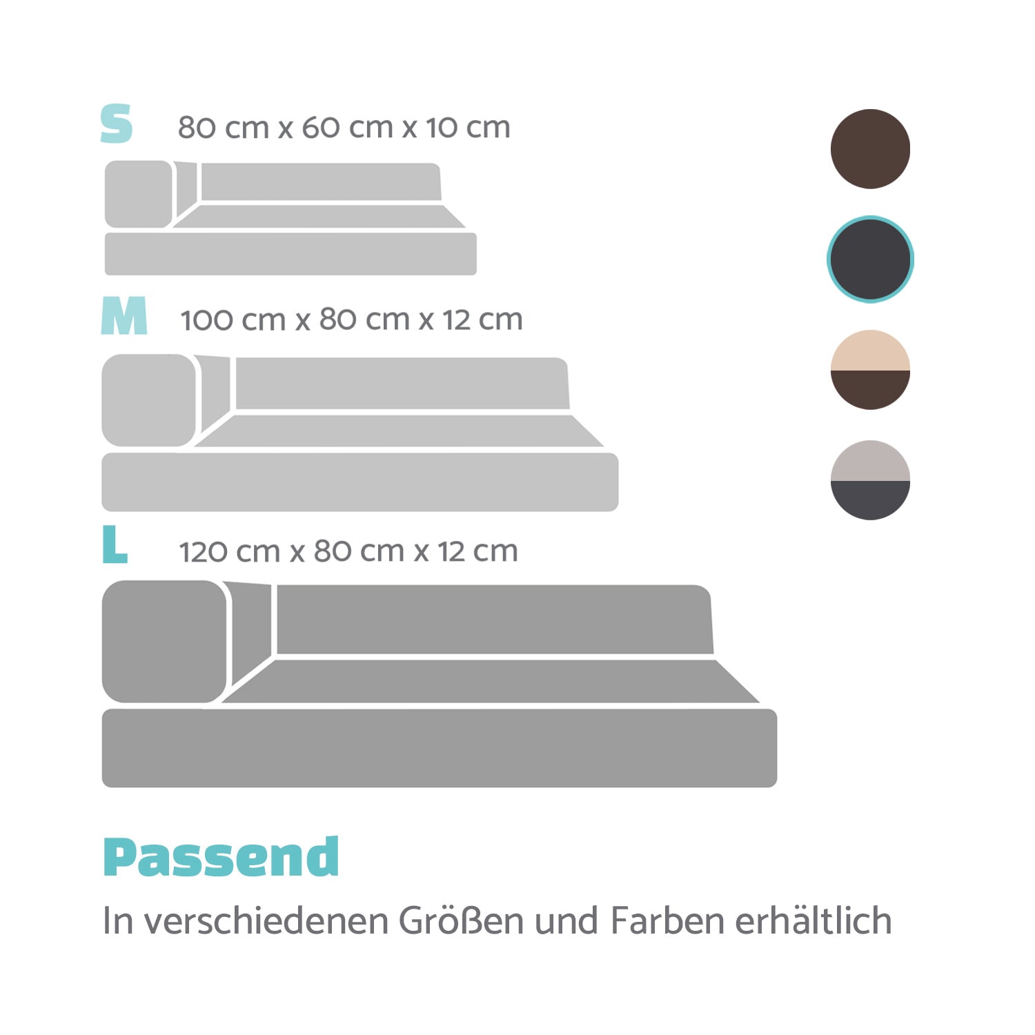 Odin Hundesofa waschbar orthopädisch rutschfest Memory-Schaum Größe L L | Anthrazit