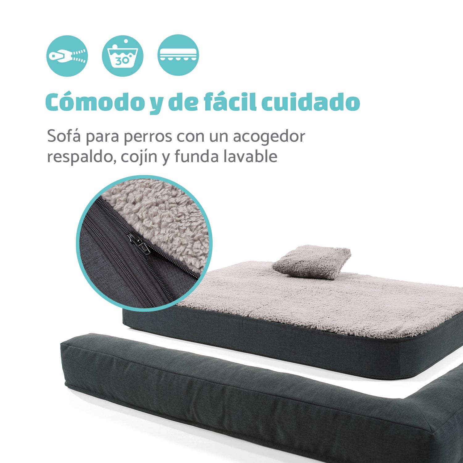 Odin Cama para perros Colchón para perros | Lavable | Ortopédico | Antideslizante | Transpirable | Espuma viscoelástica | Tamaño L (120 × 12 × 80 cm) L | Gris Medio