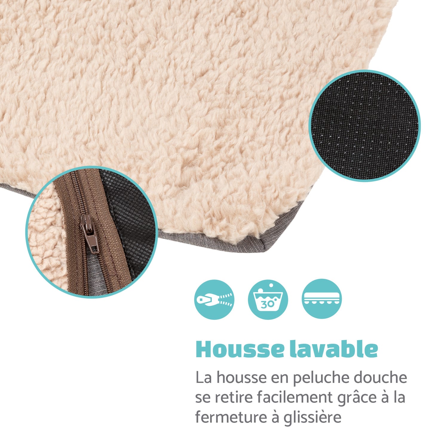 Emma lit pour chien panier lavable antidérapant respirant matelas réversible coussin Taille L (100 x 30 x 90 cm) L | Crème Vintage