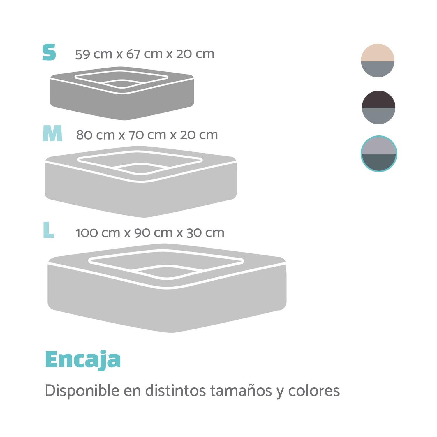 Emma Cama para perros Cesta para perros | Lavable | Antideslizante | Transpirable | Colchón reversible | Cojín | Tamaño S (67 x 20 x 59 cm) S | Gris Medio