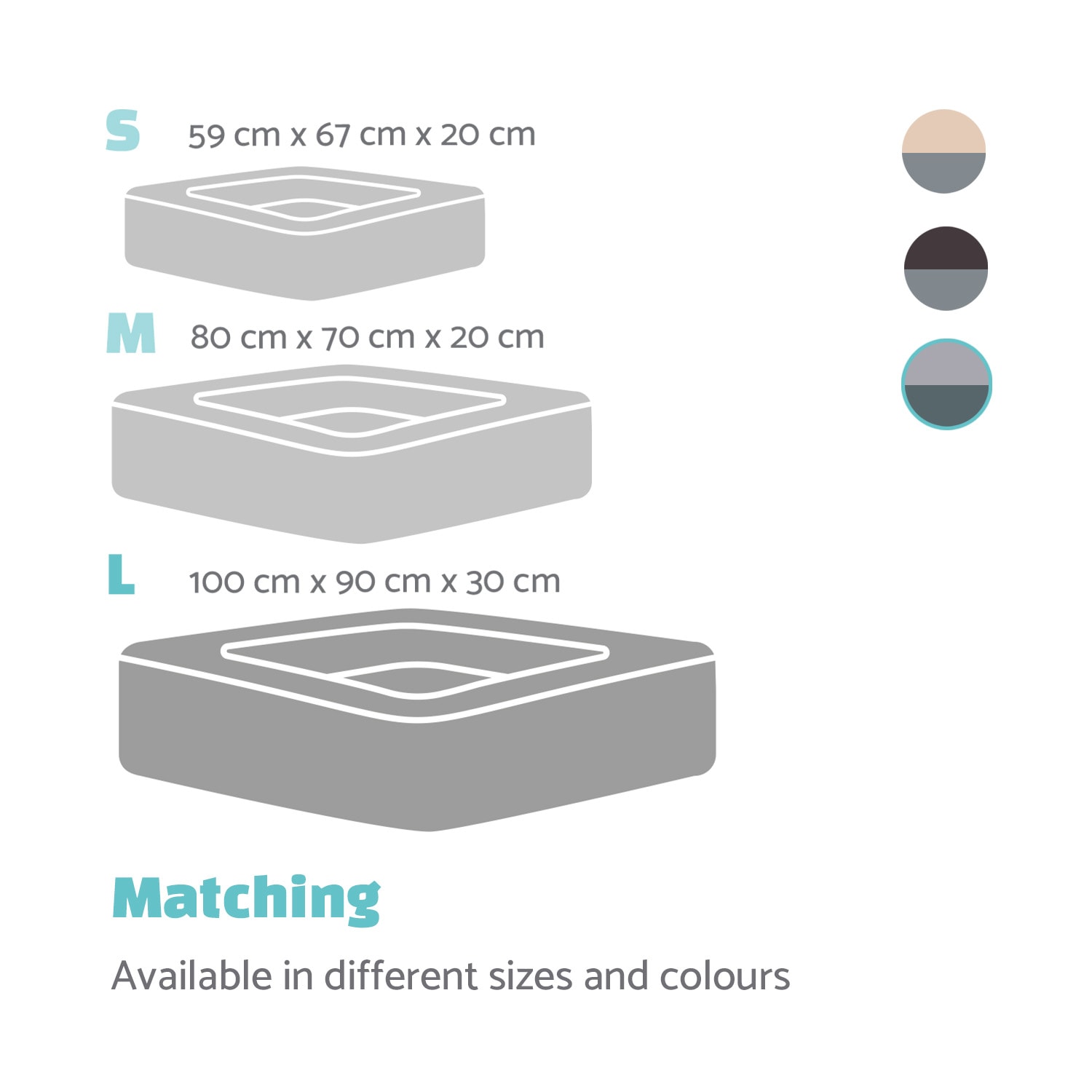 Emma, ​​așternut pentru câine, coș pentru câine, lavabil, antiderapant, țesătură respirabilă, saltea față-verso, pernă, dimensiunea L (100 × 30 × 90 cm) mare | Gri mediu