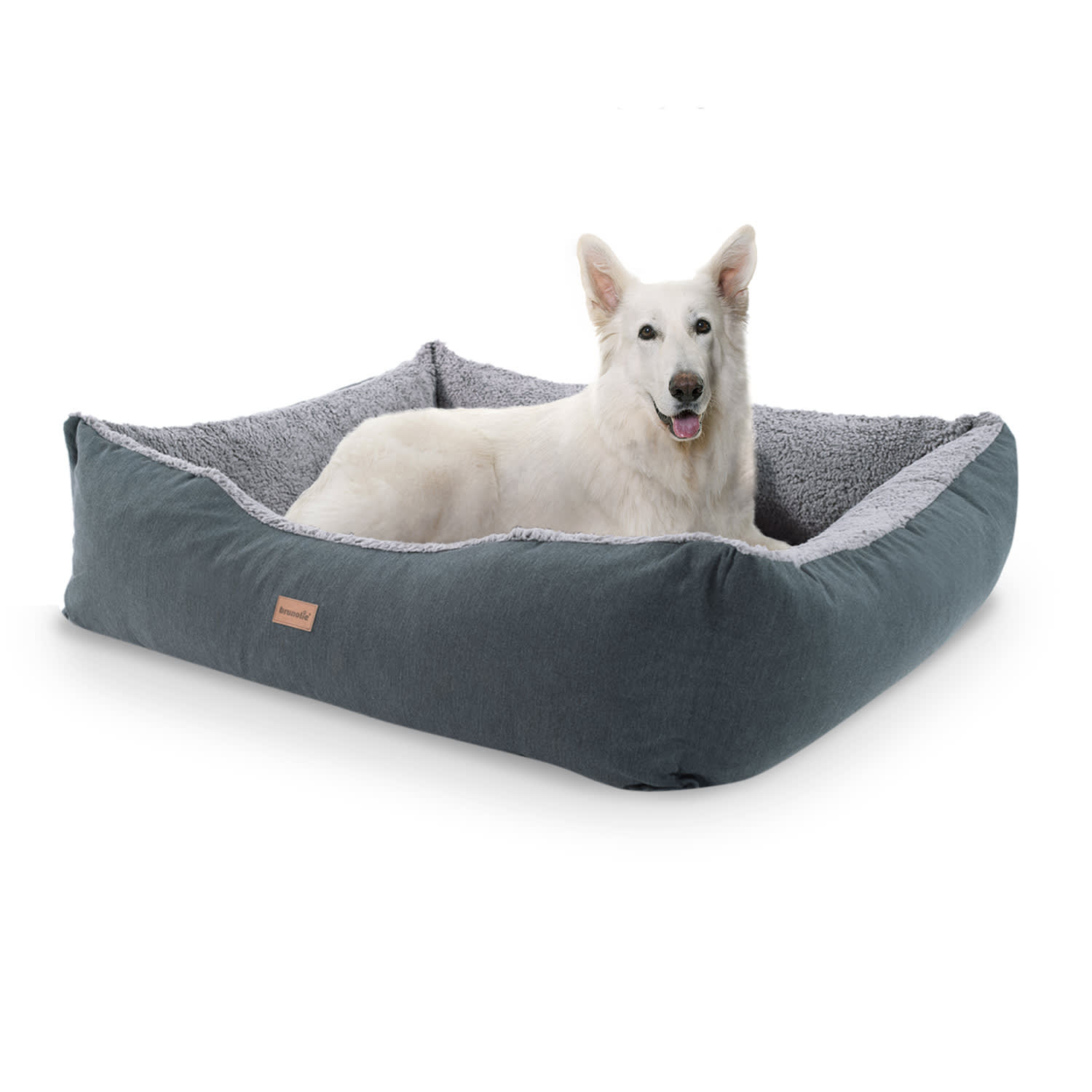 Emma, ​​așternut pentru câine, coș pentru câine, lavabil, antiderapant, țesătură respirabilă, saltea față-verso, pernă, dimensiunea L (100 × 30 × 90 cm) mare | Gri mediu