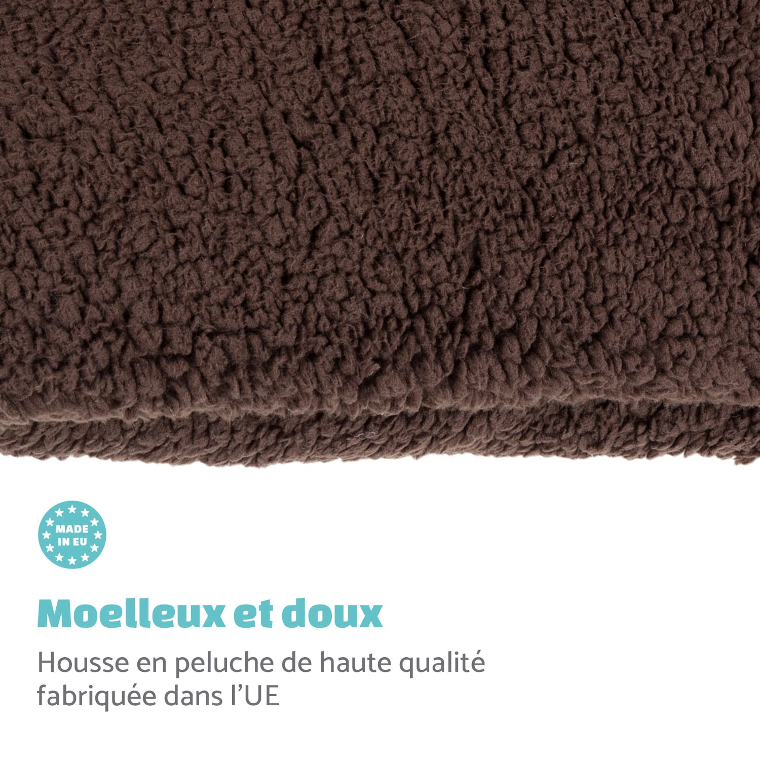 Balu XL housse de rechange pour lit de chien lavable antidérapante respirante taille XL (120 x 10 x 72 cm) XL | Brun Terre