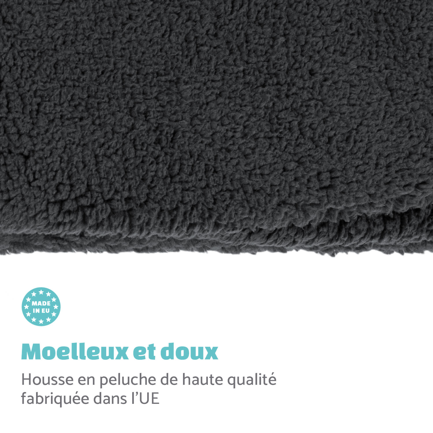 Balu XL housse de rechange pour lit de chien lavable antidérapante respirante taille L (100 x 10 x 65 cm) L | Gris Foncé