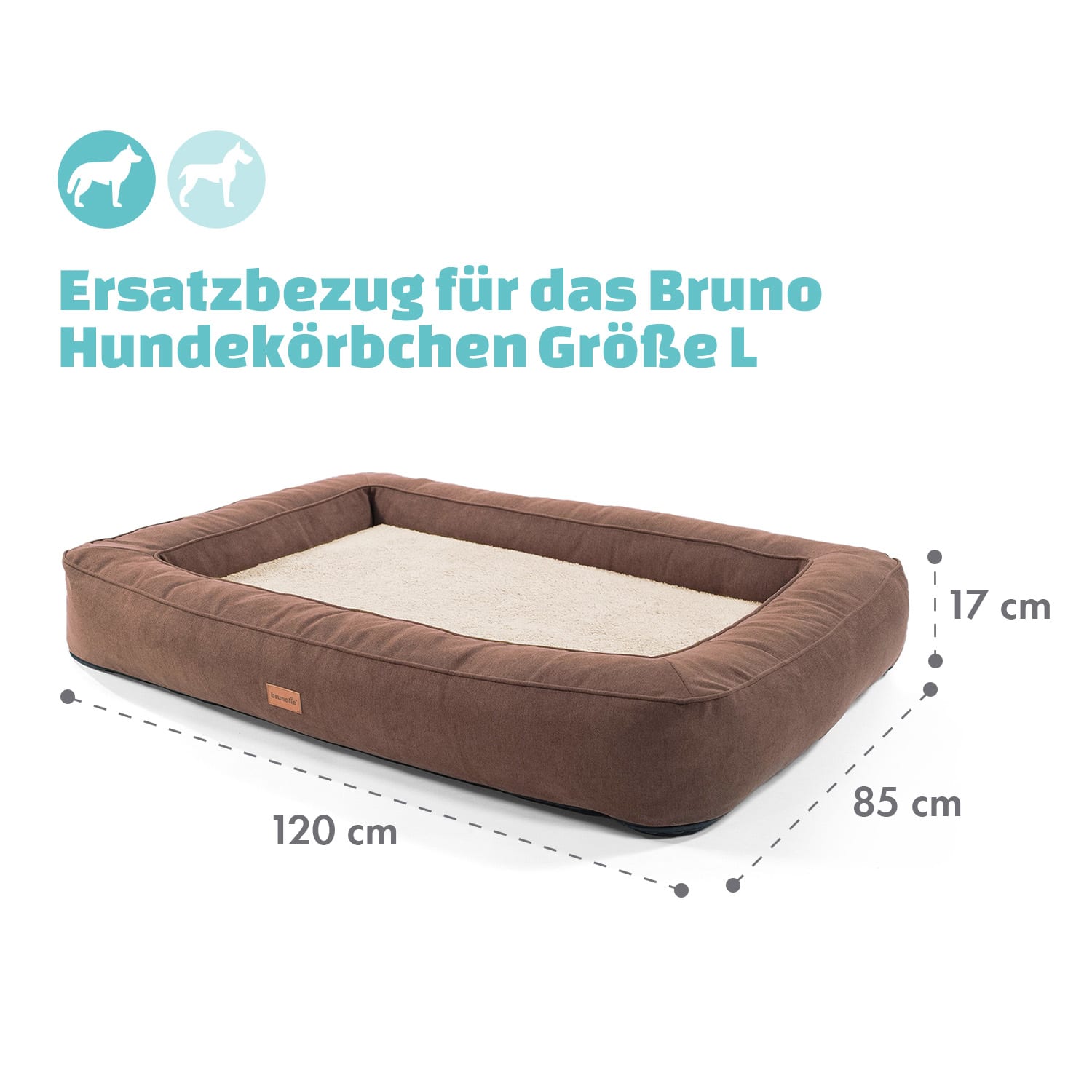 Balu L Hundebett Ersatzbezug waschbar rutschfest atmungsaktiv Größe XL 
