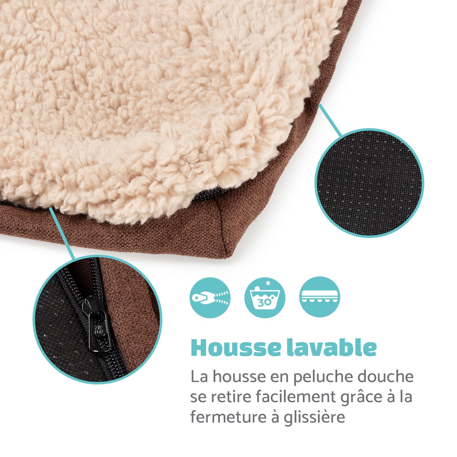 Bruno lit pour chien housse de rechange | lavable | antidérapante | respirante | taille XL (120 x 17 x 85 cm) XL | Zemljasto smeđa