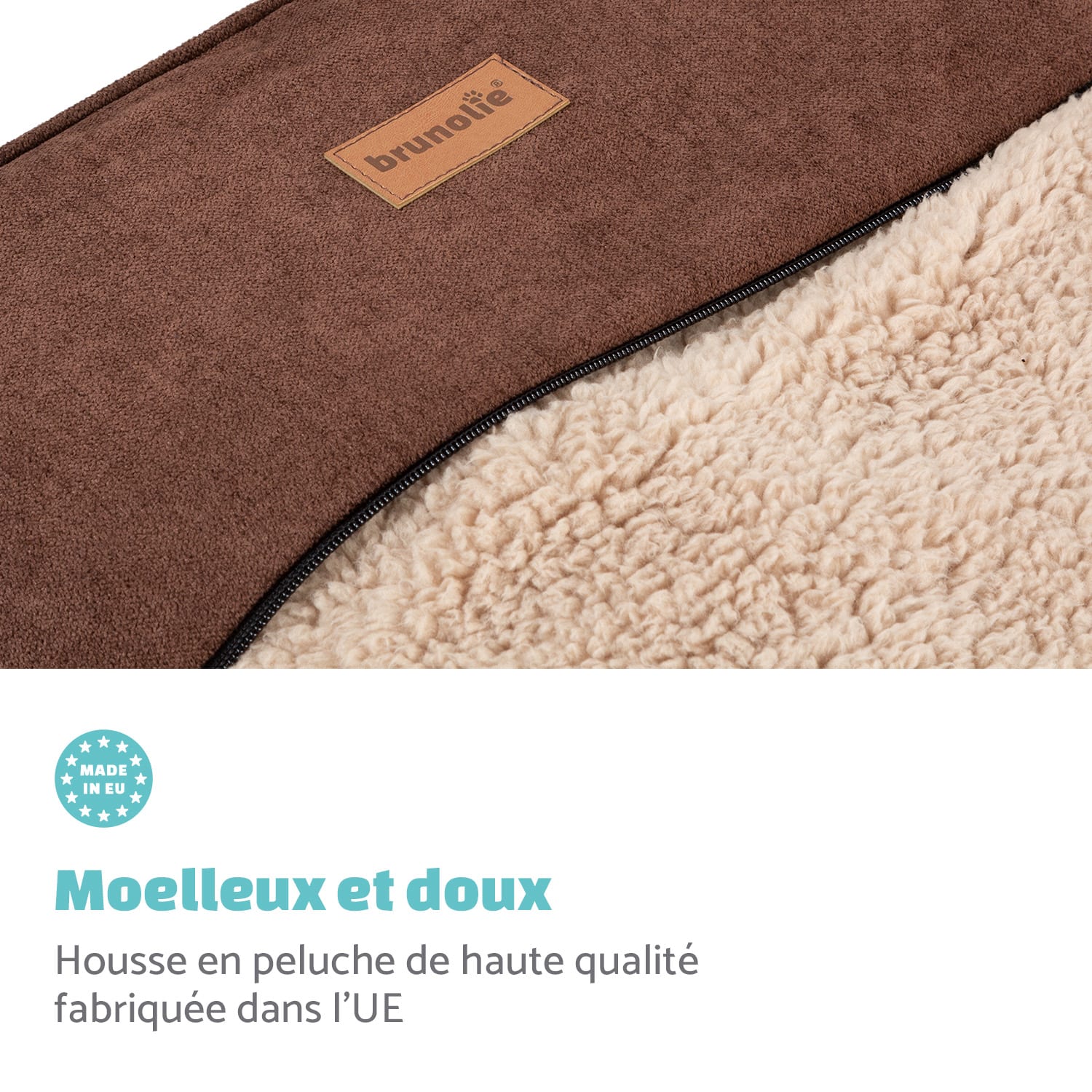 Bruno lit pour chien housse de rechange | lavable | antidérapante | respirante | taille XL (120 x 17 x 85 cm) XL | Zemljasto smeđa