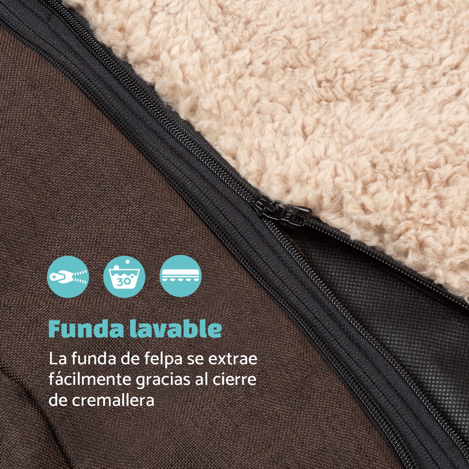 Odin Funda de recambio para la cama para perros | Lavable | Antideslizante | Transpirable | Tamaño L (120 x 12 x 80 cm) L | Crema Vintage