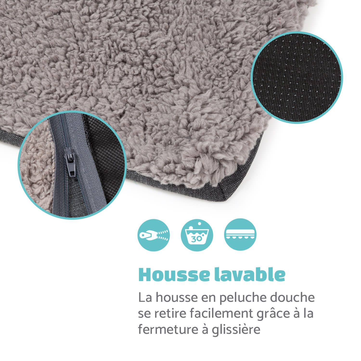 Emma lit pour chien housse de rechange lavable antidérapante respirante Taille M (80 x 20 x 70 cm) 