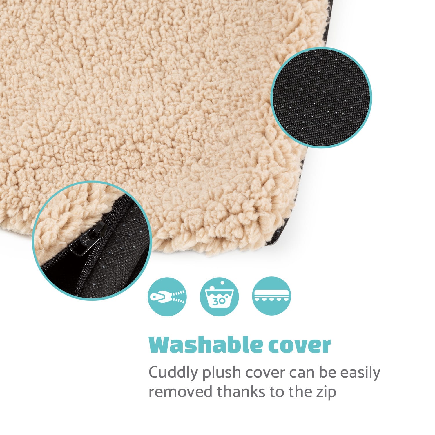 Capa de Substituição P/ Cama P/ Cães Luna /Lavável/ Antiderrapante/ Respirável/ Tamanho L (100 x 5 x 70 cm) 