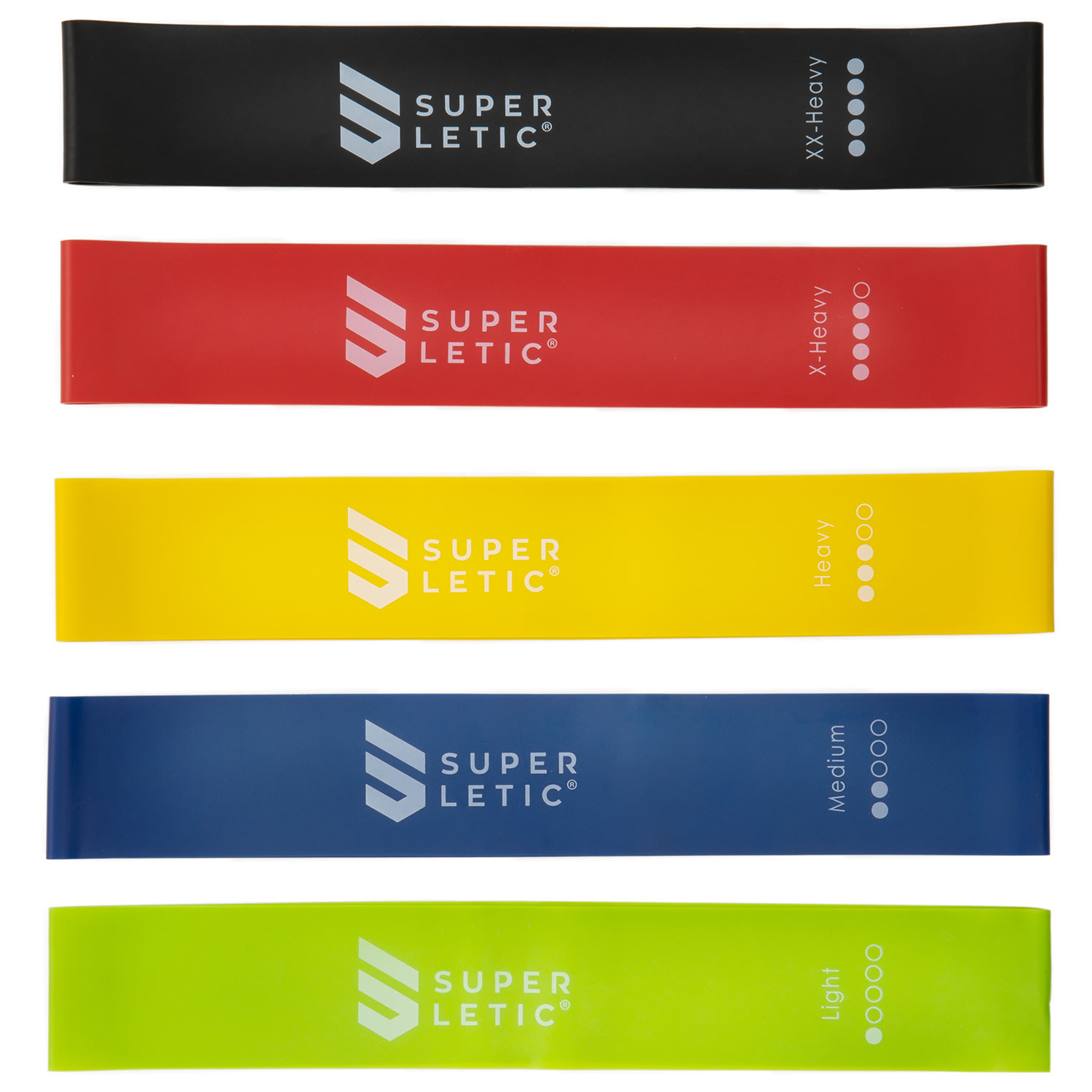 Bandas elásticas Uros mini Set de 5 goma elástica circular 100 % látex luz