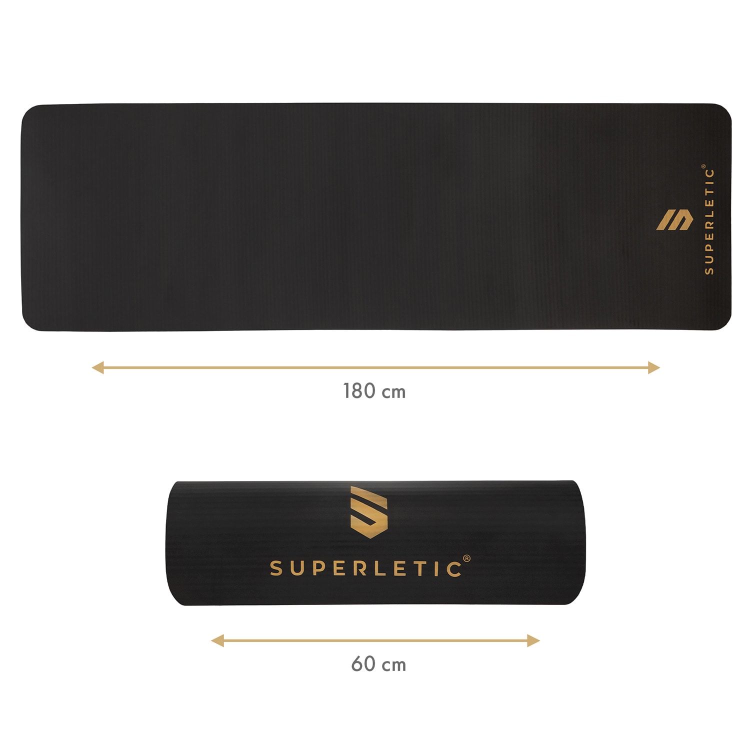 Deva, tornaszőnyeg, 180 x 1,5 x 60 cm, NBR hab, csúszásgátló, hevederrel együtt Fekete