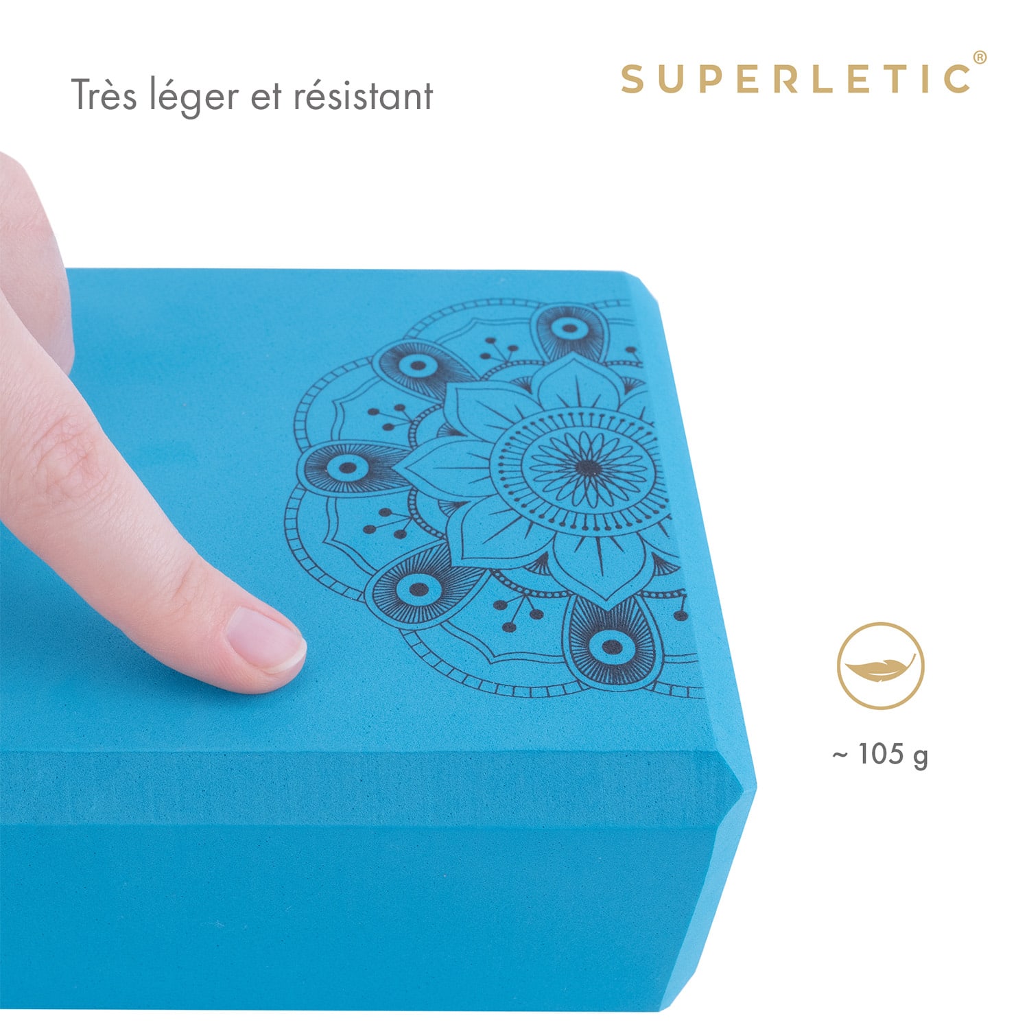 Bindo Essential, bloc de yoga, pack double , 22,5 x 7,5 x 14,5cm 