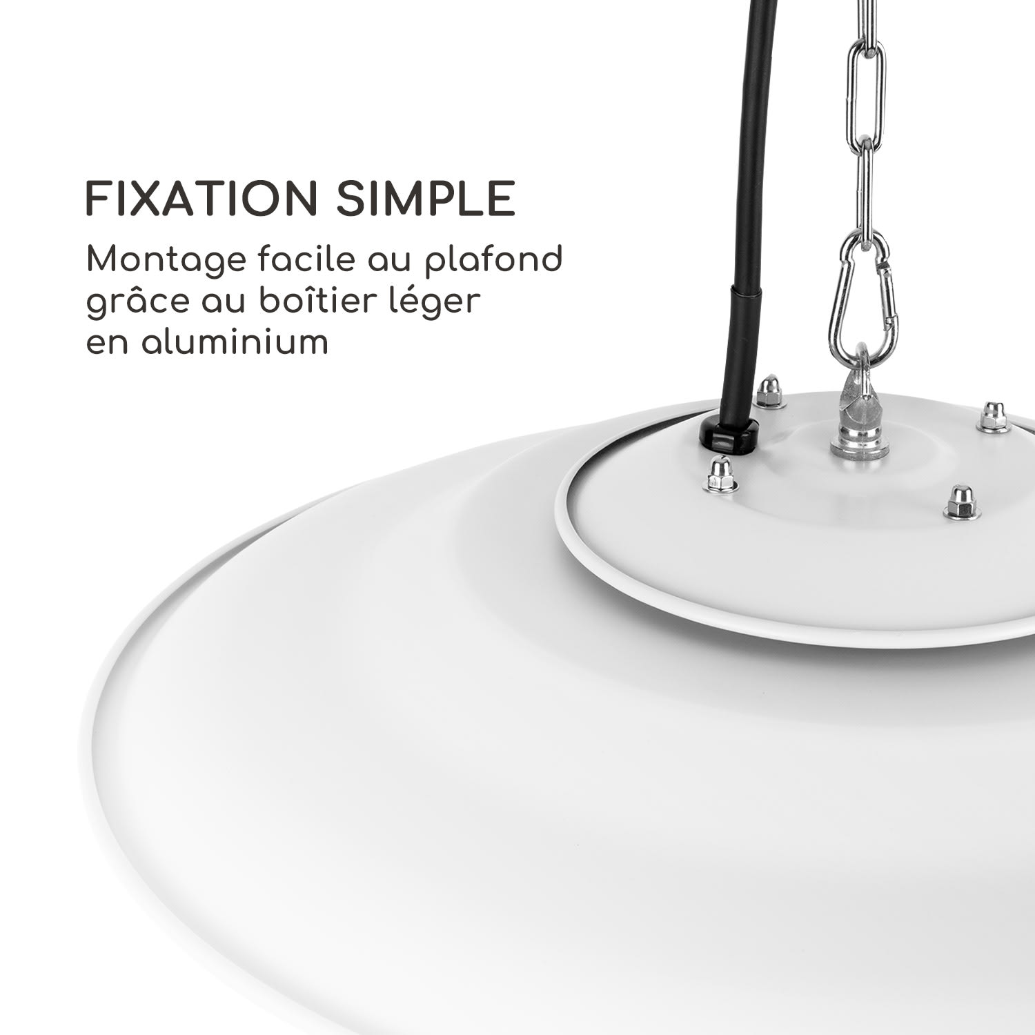 Tête chauffante Radiateur de plafond infrarouge Tube chauffant halogène 2 niveaux 750/1500 W Blanc