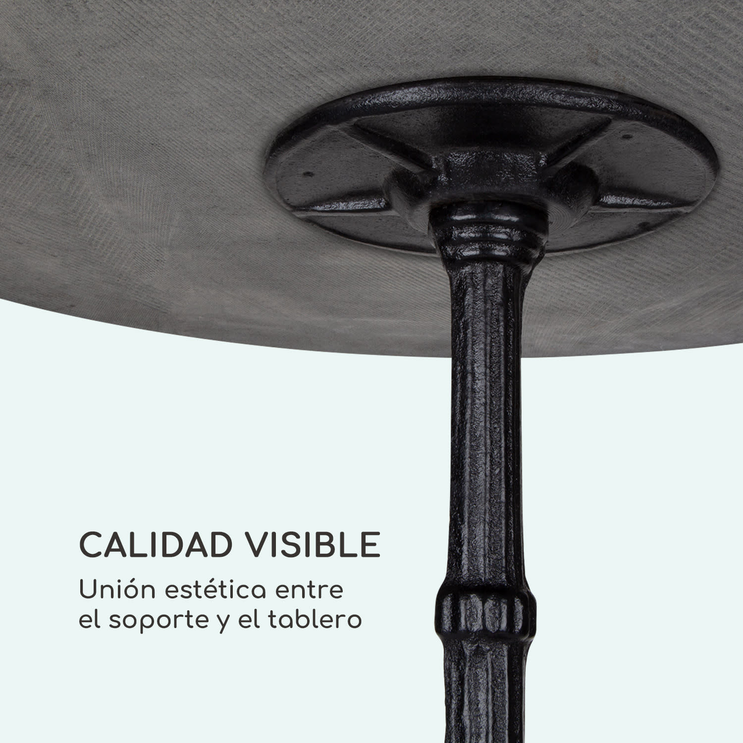 Patras Mesa de bistró Tablero de mármol Ø60cm Pata  de hierro fundido Negro