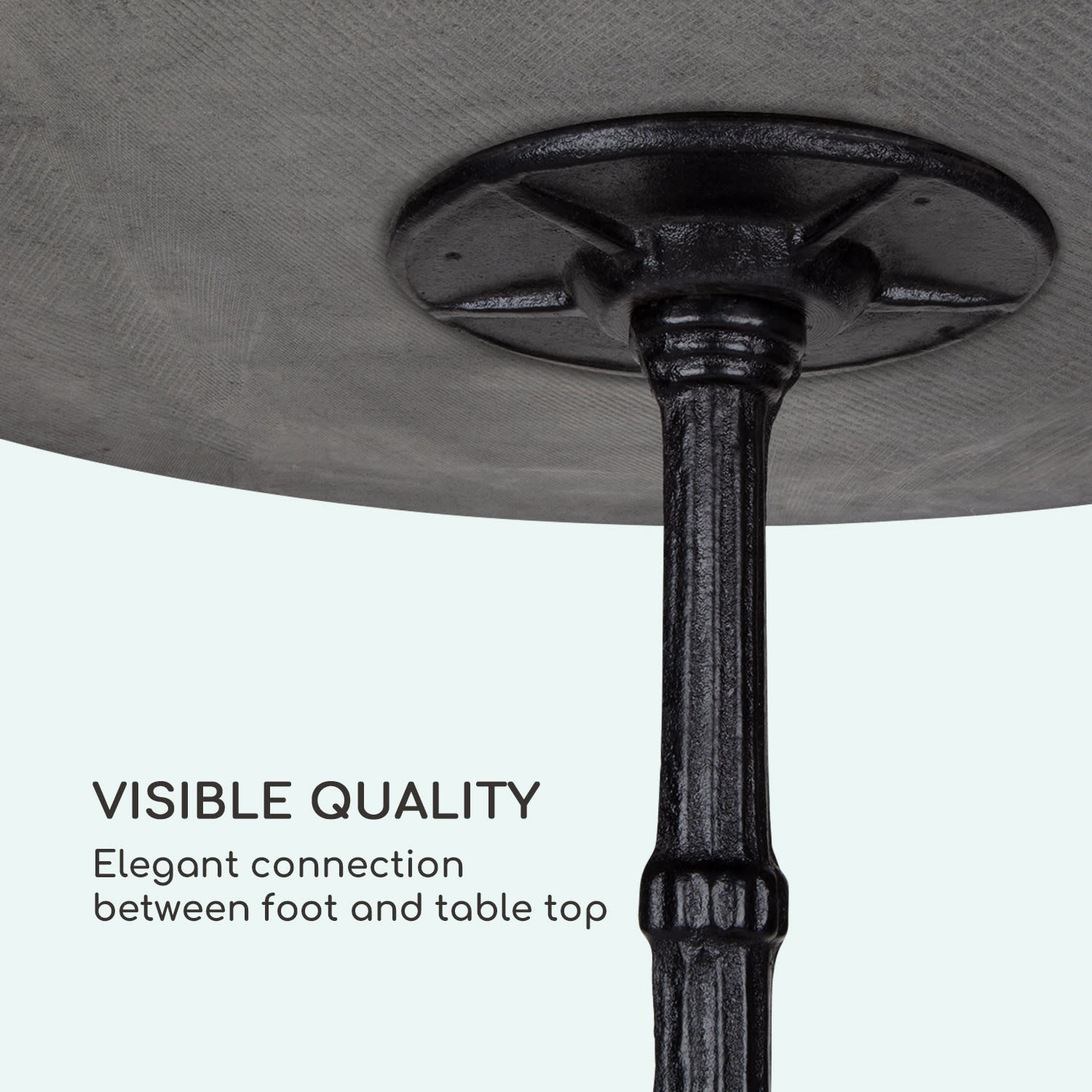 Patras, bistro stůl, mramorová deska, Ø 60cm, litinová noha Černá