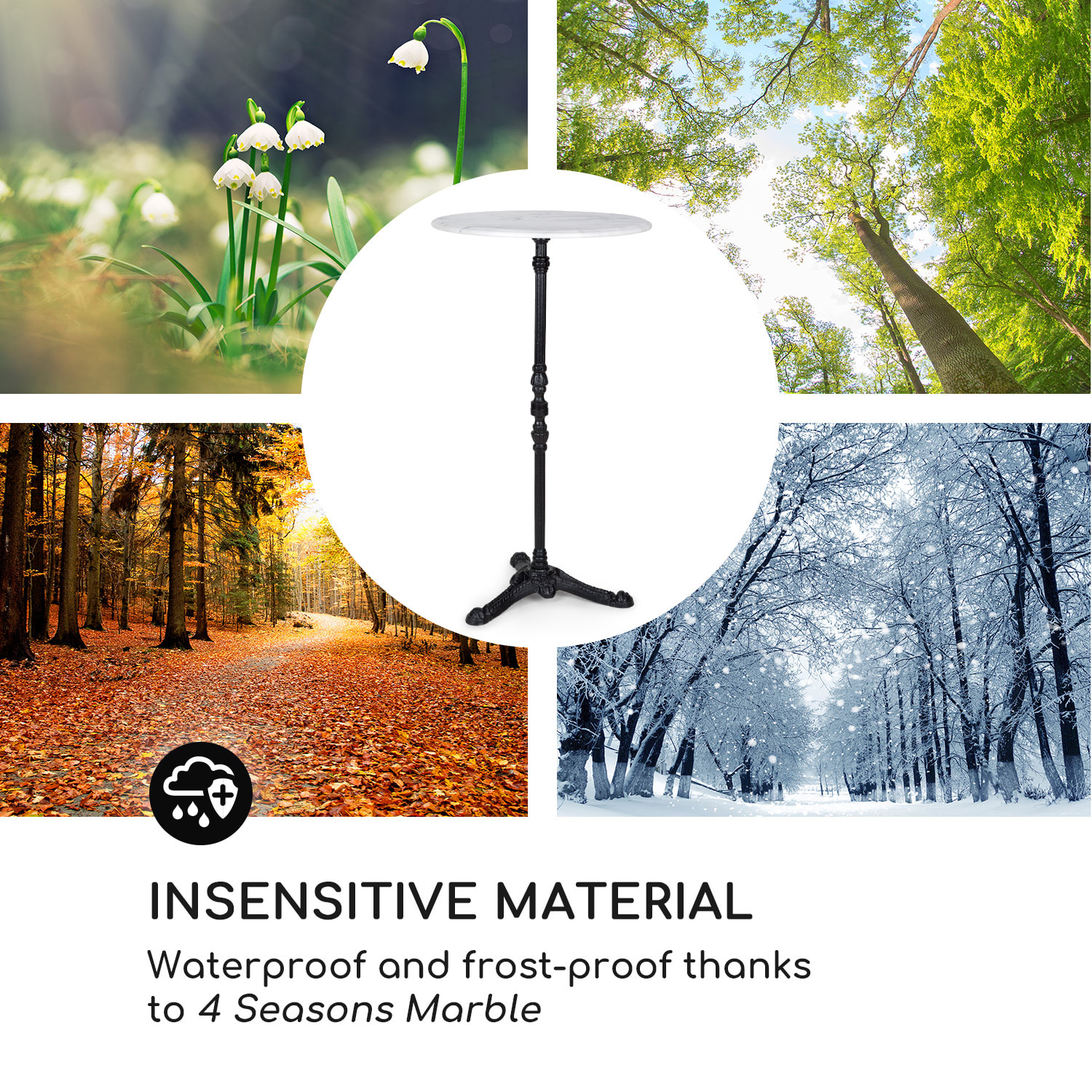 Patras Taverna, barski stol, 4 godišnja doba mramor, bijela 