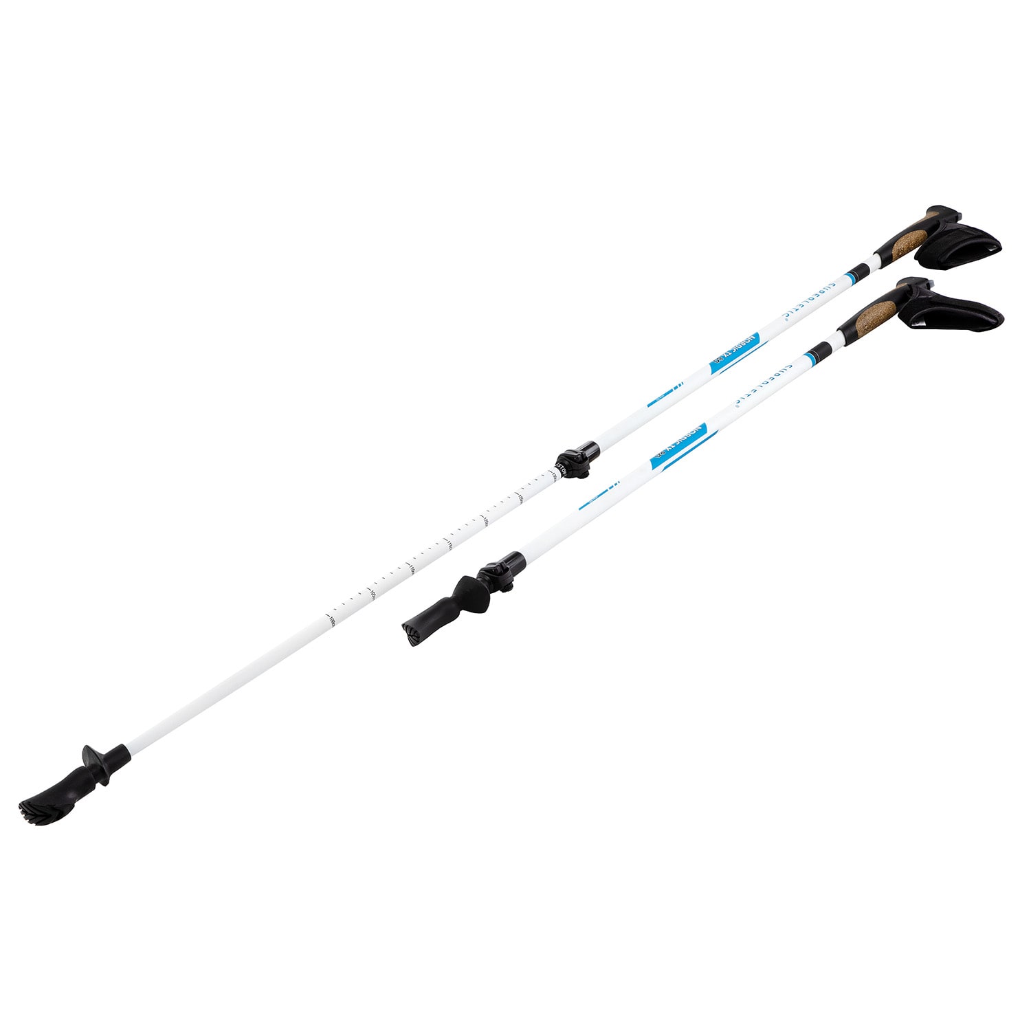 Pau TX Professional, bețe nordic walking, 50% carbon, 100 - 130 cm, mânere din plută profesional | Alb