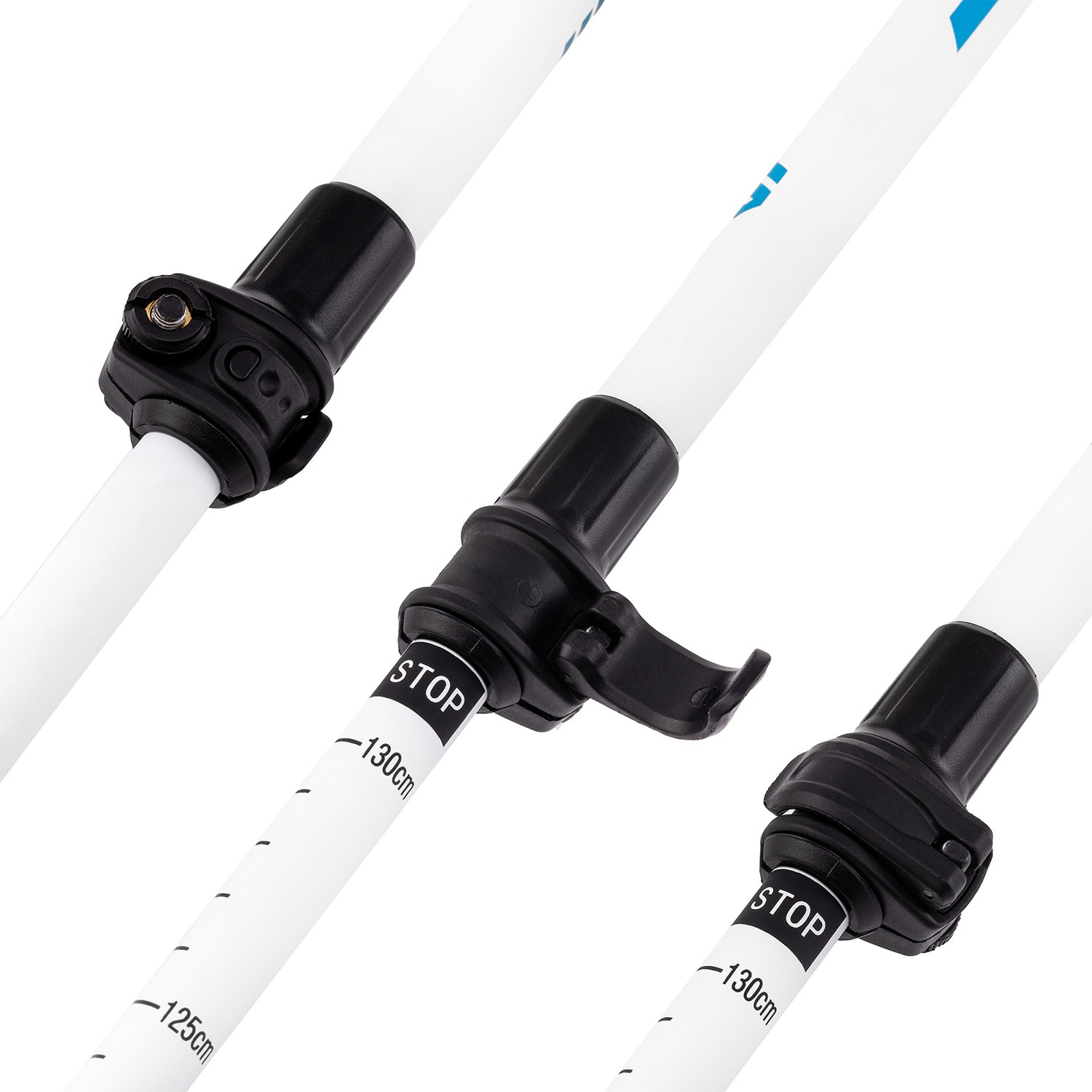 Pau TX Professional, bețe nordic walking, 50% carbon, 100 - 130 cm, mânere din plută profesional | Alb