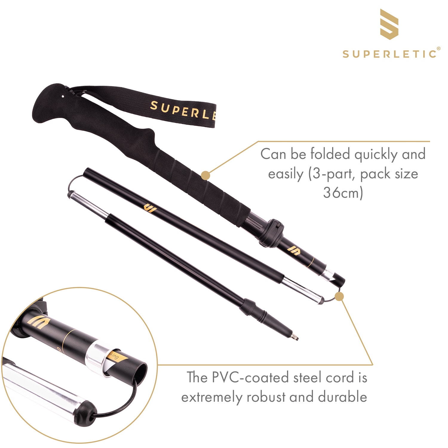 Irun Tx Essential, kijki do Nordic Walking, aluminium, składane, 100–130 cm Kluczowy