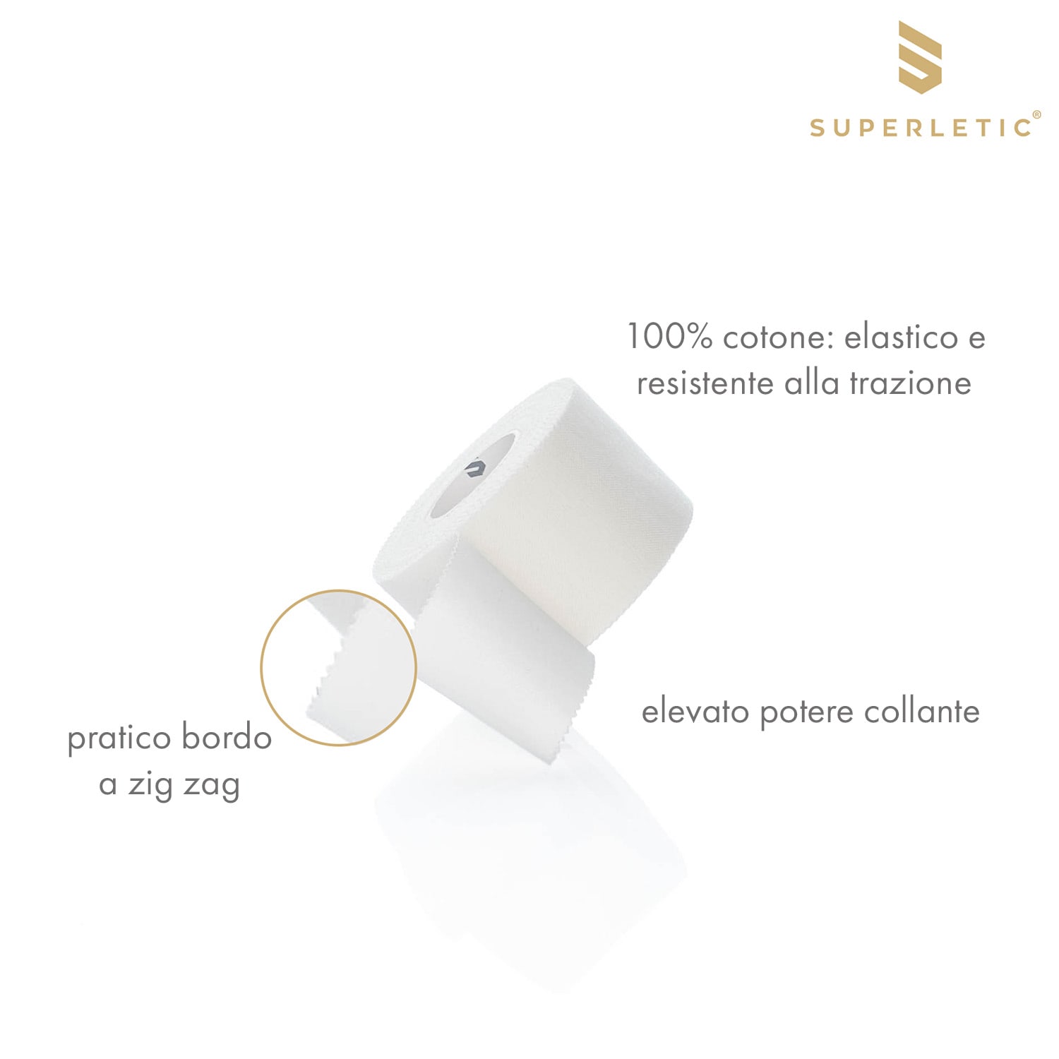 Gyurka Essential, Nastro adesivo per lo sport, 6 pz., 10 m x 3,8 cm, cotone, non elastico, resistente all'acqua 