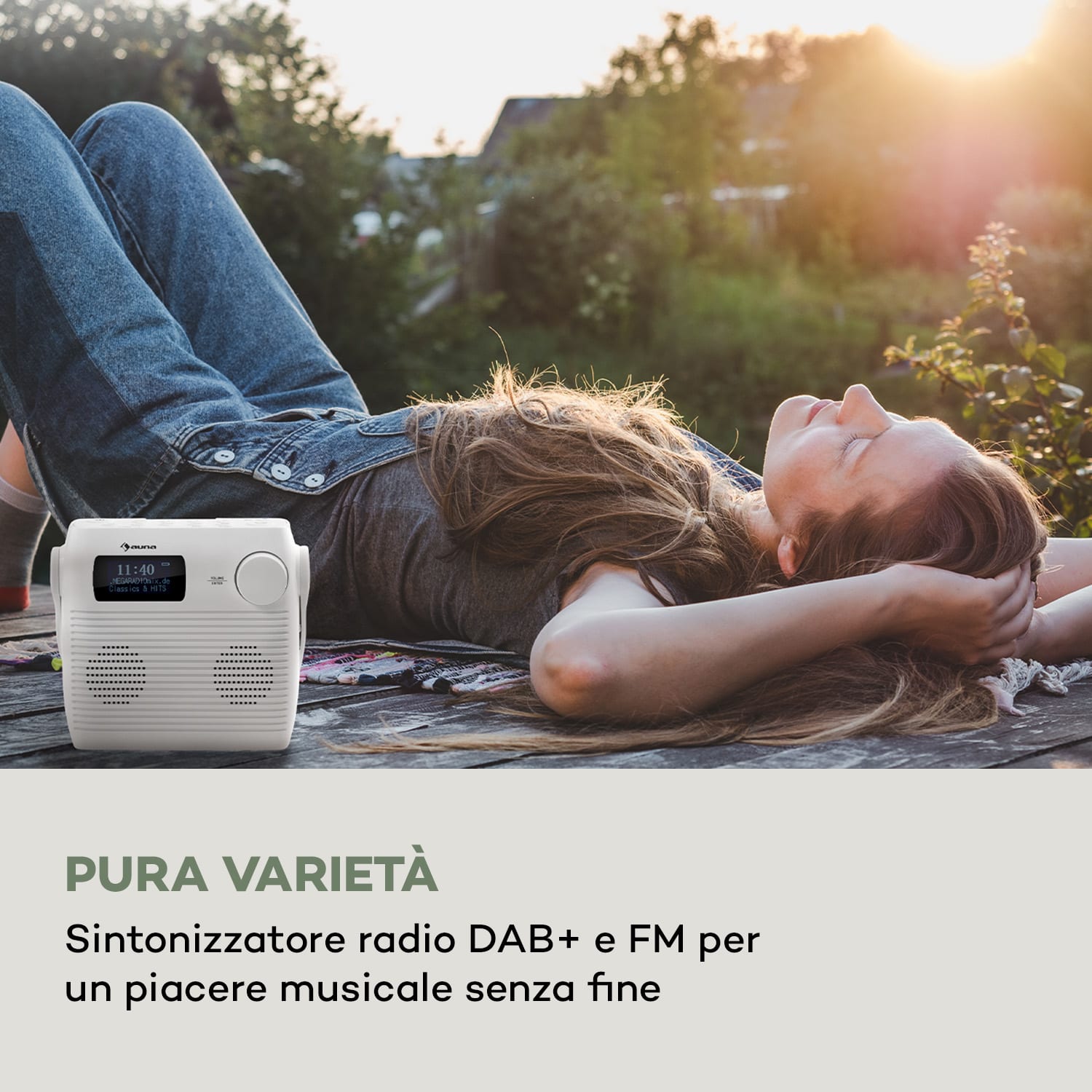 Splash - Radio da doccia, BT, DAB+/FM, IPX4, porta USB, jack per cuffie, batteria, USB-C  