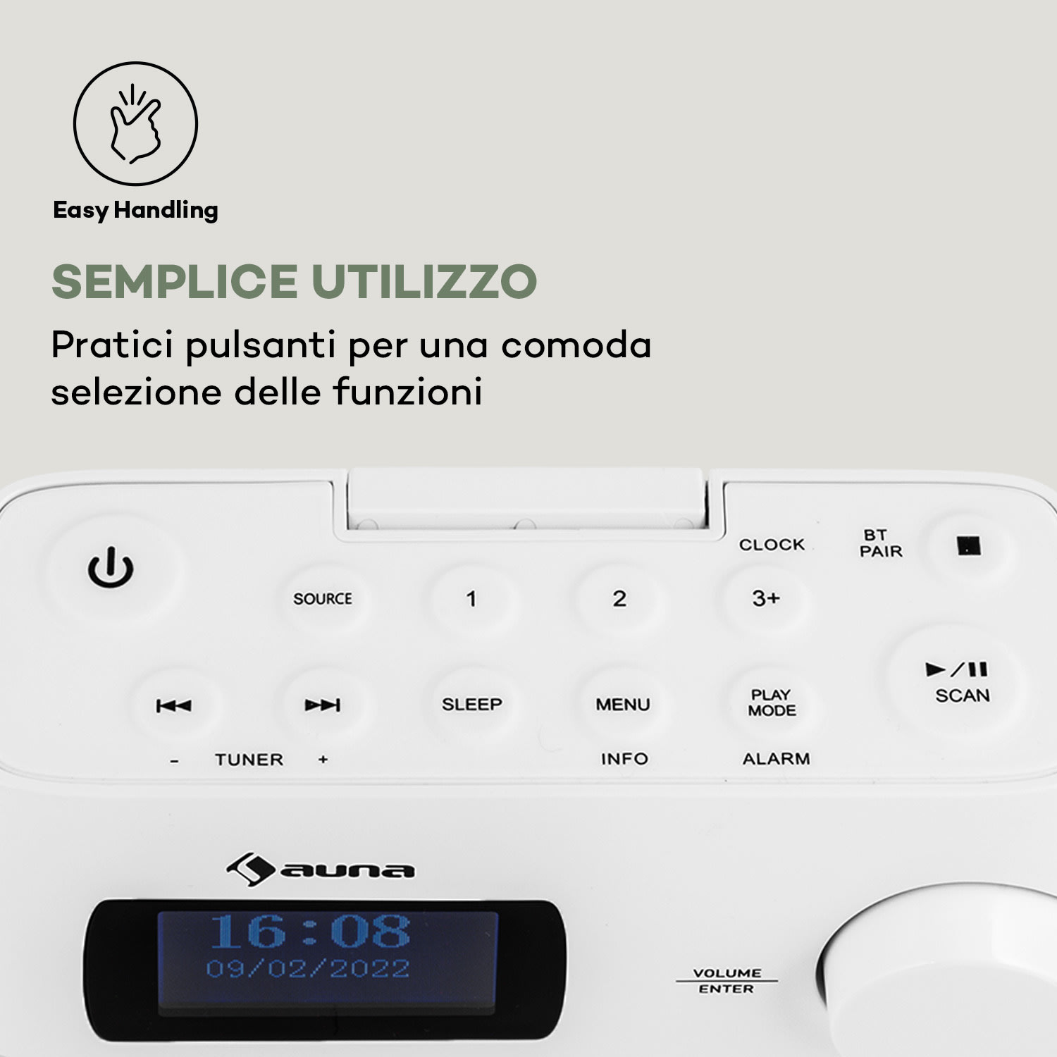 Splash - Radio da doccia, BT, DAB+/FM, IPX4, porta USB, jack per cuffie, batteria, USB-C  