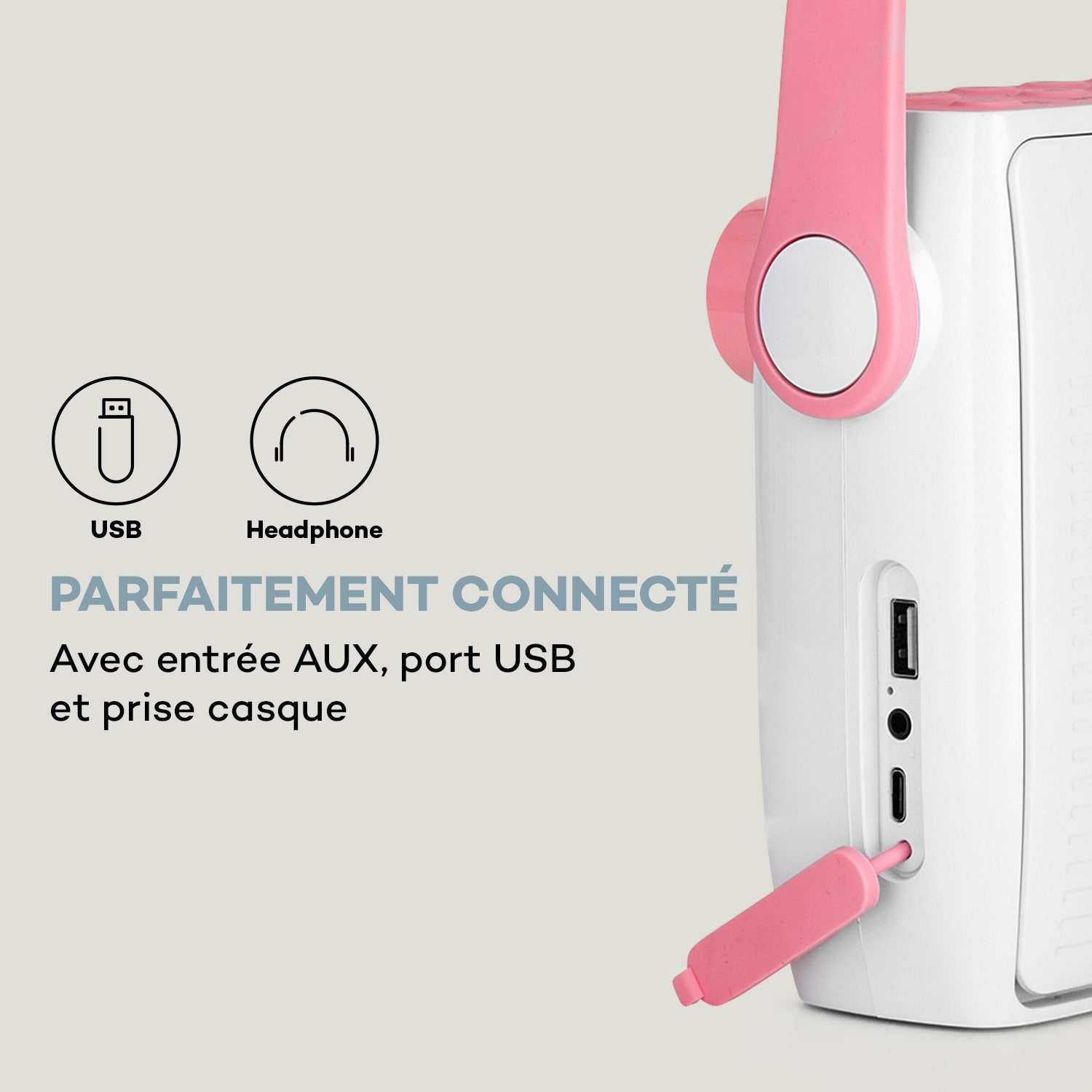 Splash Radio de douche BT DAB+/FM IPX4 Port USB Prise casque Batterie USB-C