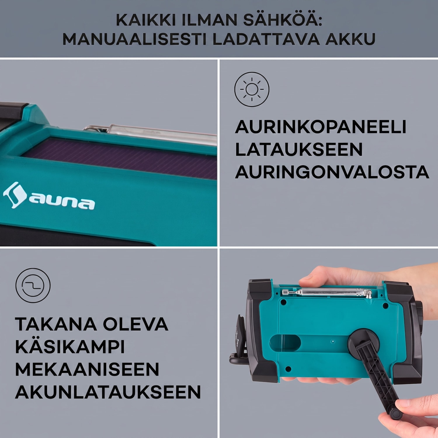 Patagonia DAB+ ulkoradio DAB/DAB+/FM kampilataus USB SOS-hälytys vesitiivis Vihreä