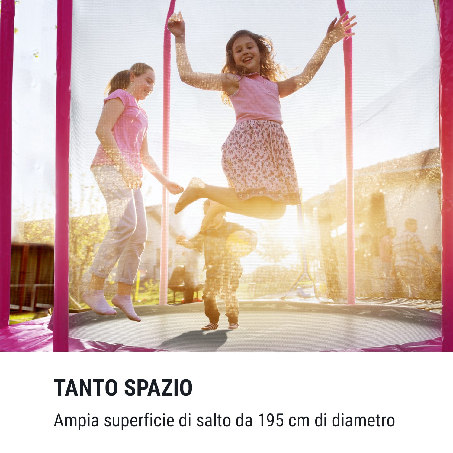 Trampolino Jumpstarter 2,5 m Ø rete 120 kg max. 195 cm Ø superficie di salto Fucsia