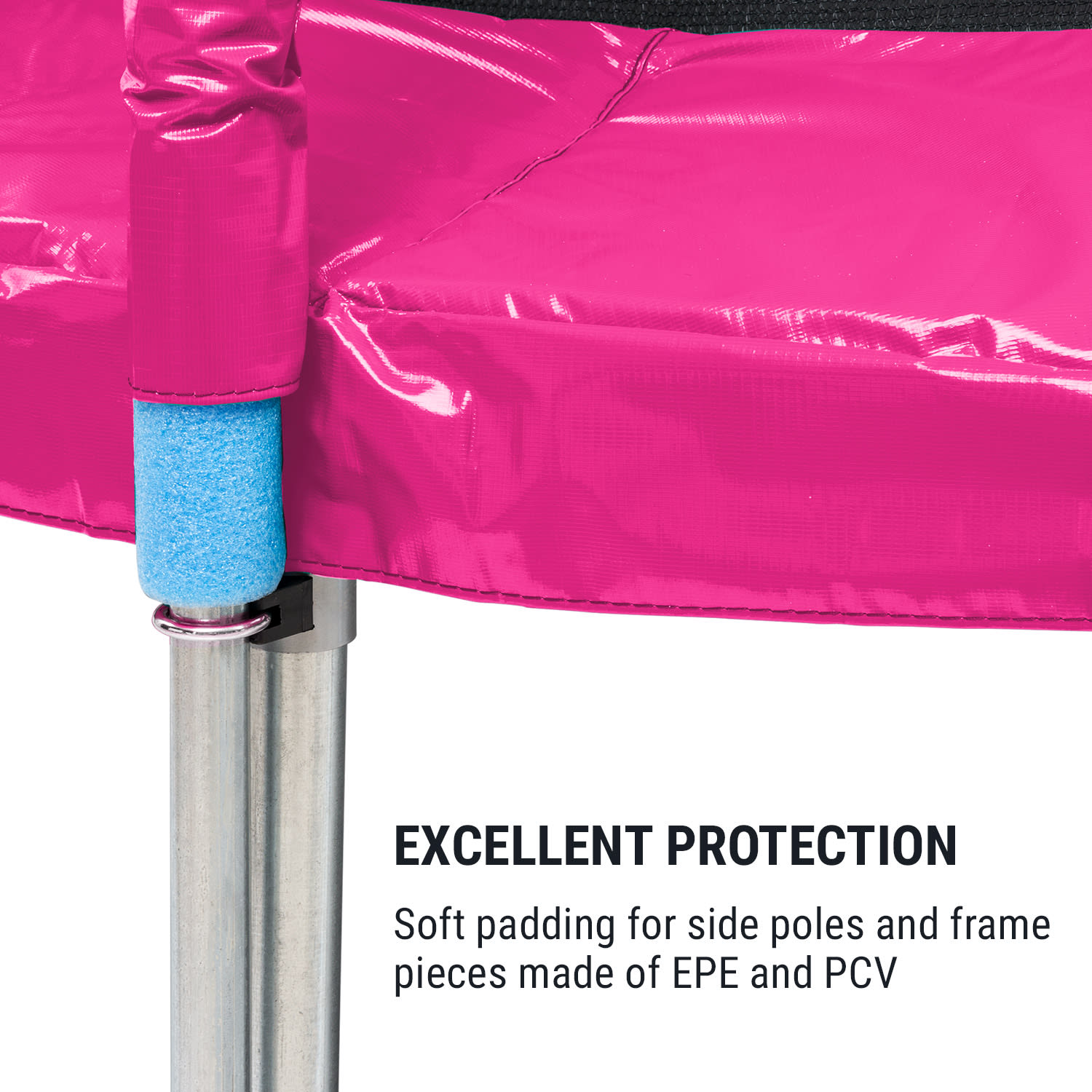 Jumpstarter, trambulin, 2,5 m Ø, háló 120 kg max., 195 cm Ø ugrófelület Fukszia