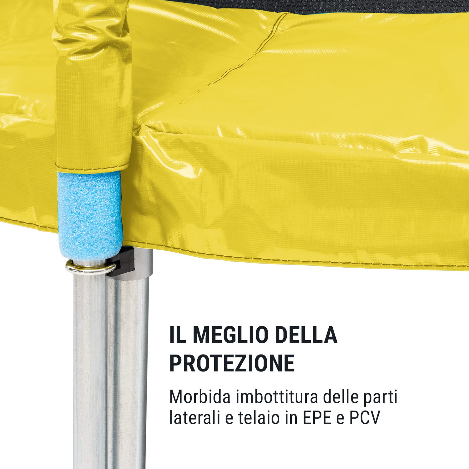 Trampolino Jumpstarter 2,5 m Ø rete 120 kg max. 195 cm Ø superficie di salto Giallo