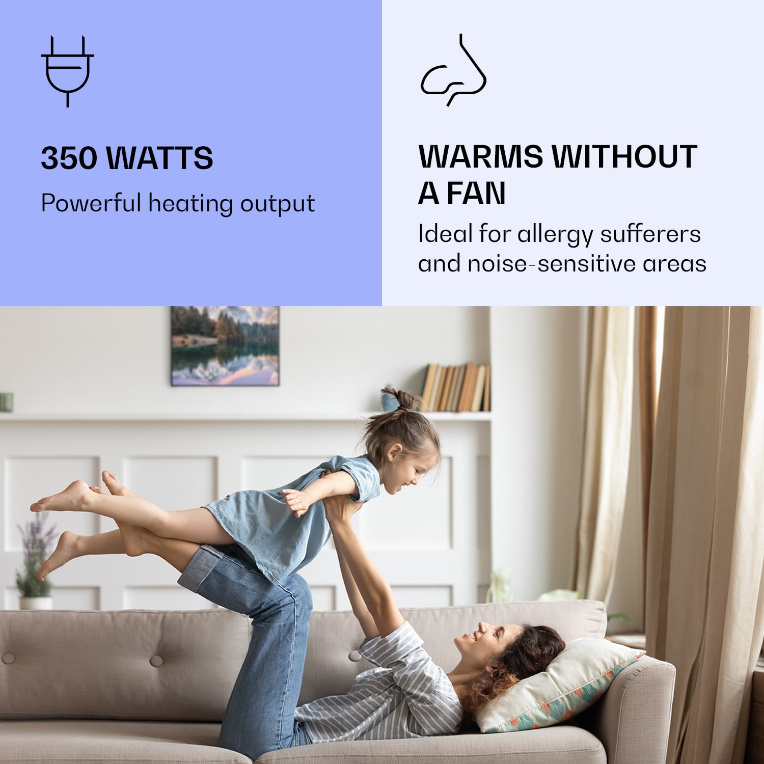 Wonderwall Air Art Smart Aquecimento por Infravermelhos Lago 60x60cm 350W 