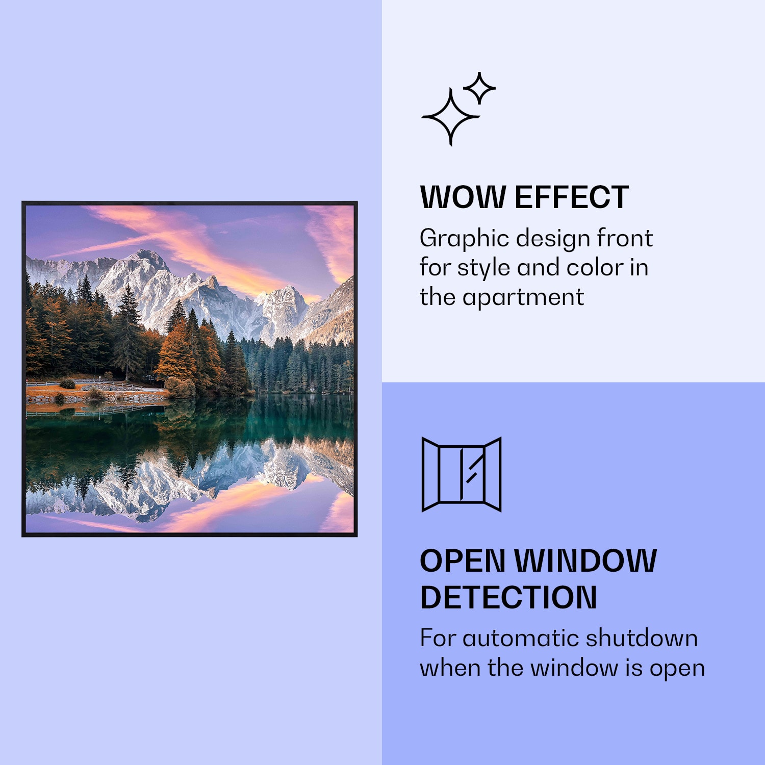 Wonderwall Air Art Smart Aquecimento por Infravermelhos Lago 60x60cm 350W 