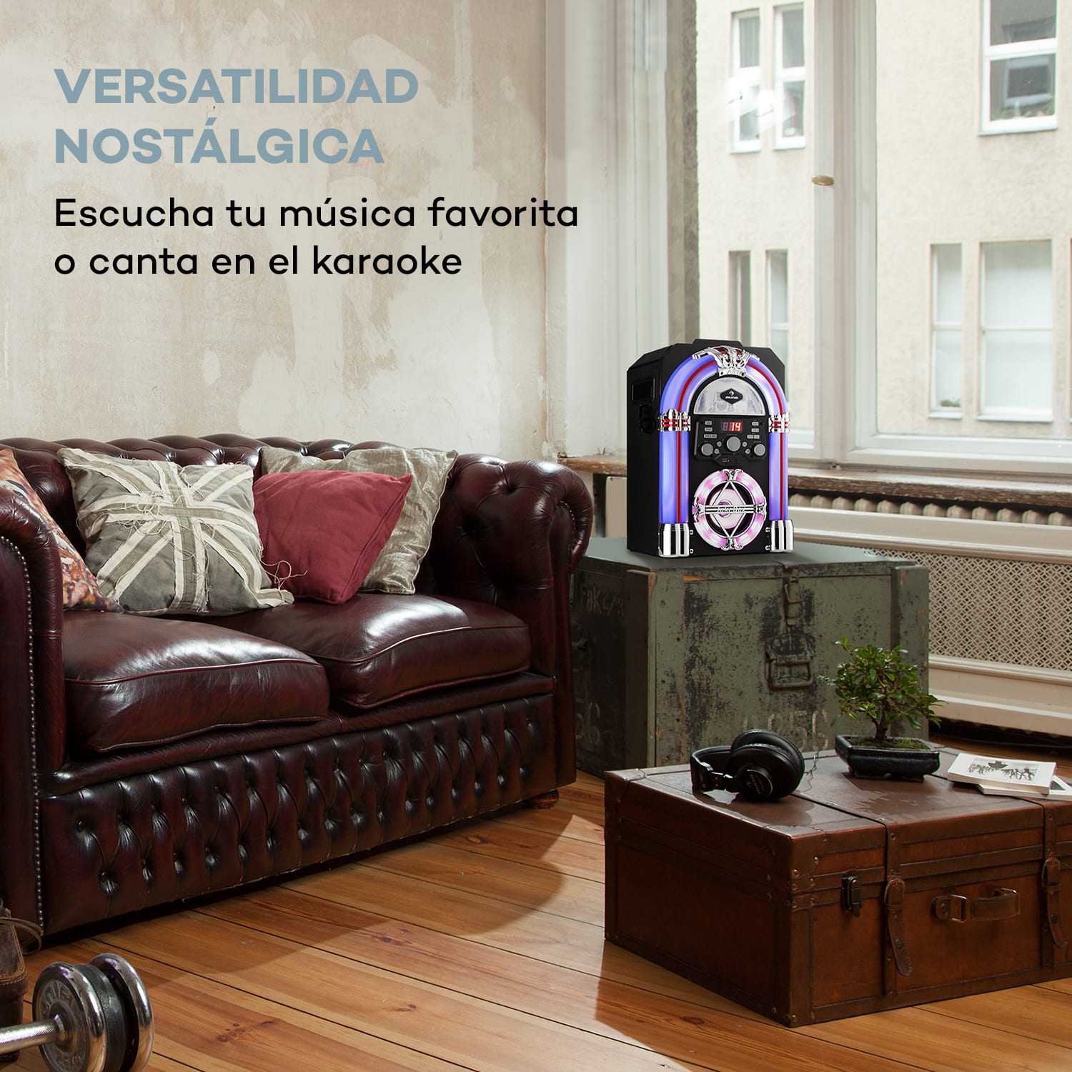 Arizona Sing Gramola BT USB MP3 Reproductor de CD Micrófono con cable 