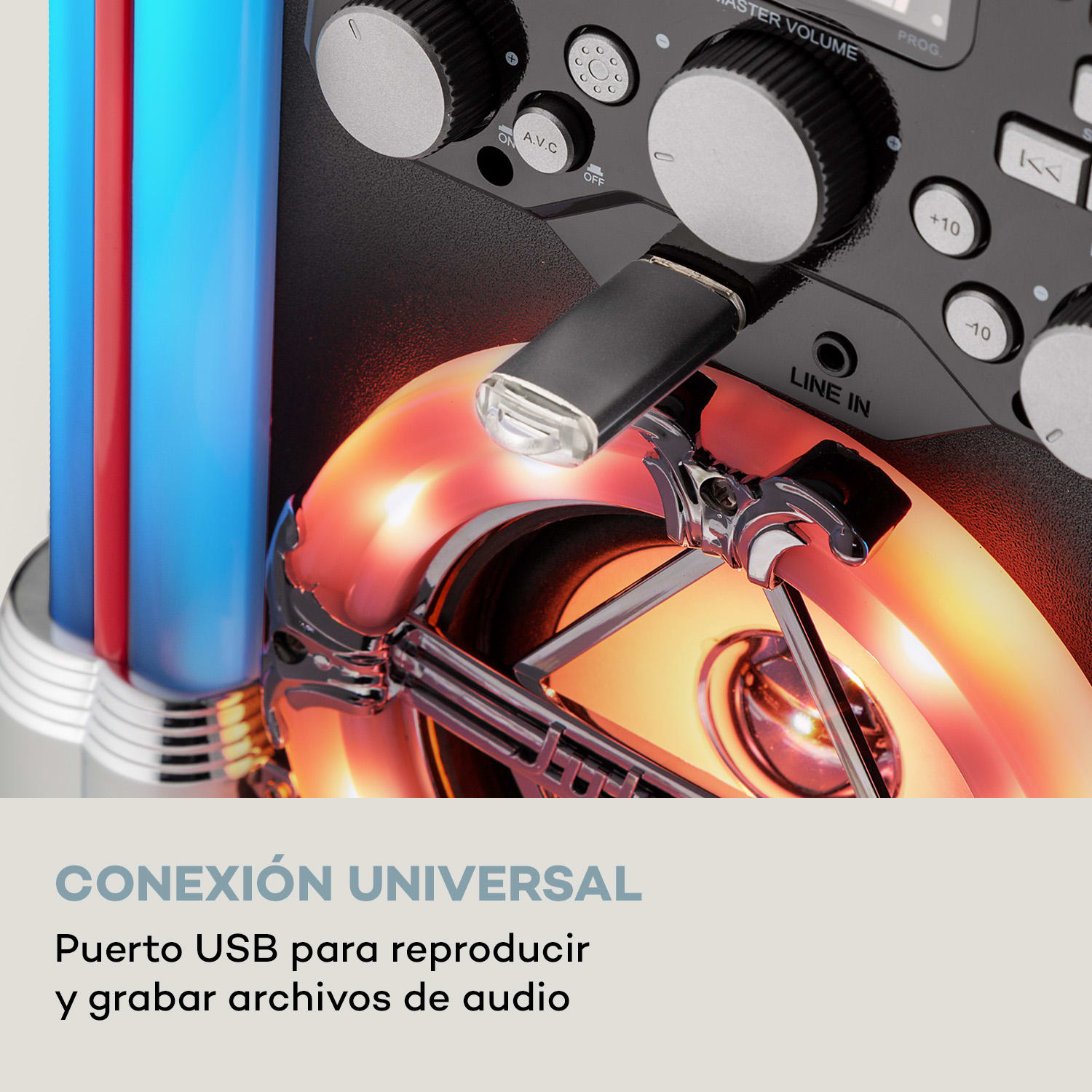 Arizona Sing Gramola BT USB MP3 Reproductor de CD Micrófono con cable 