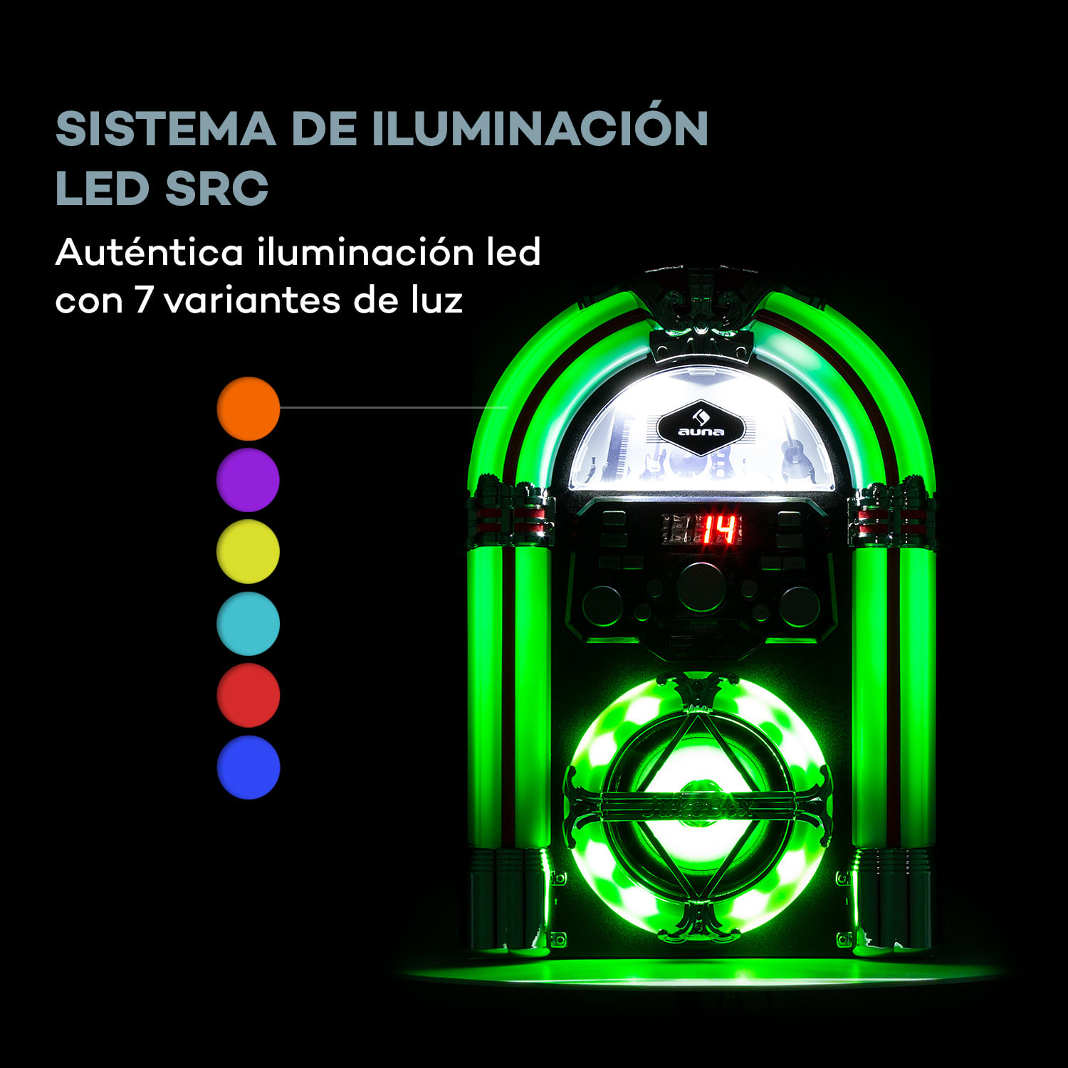 Arizona Sing Gramola BT USB MP3 Reproductor de CD Micrófono con cable 